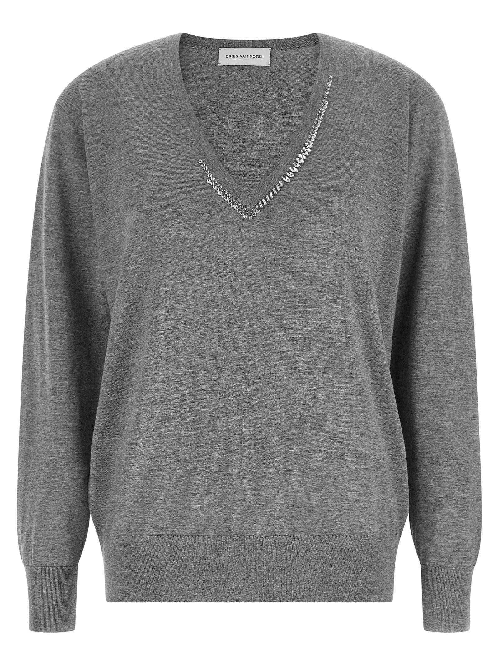Dries Van Noten Gray Merino Wool Women's Cardigan