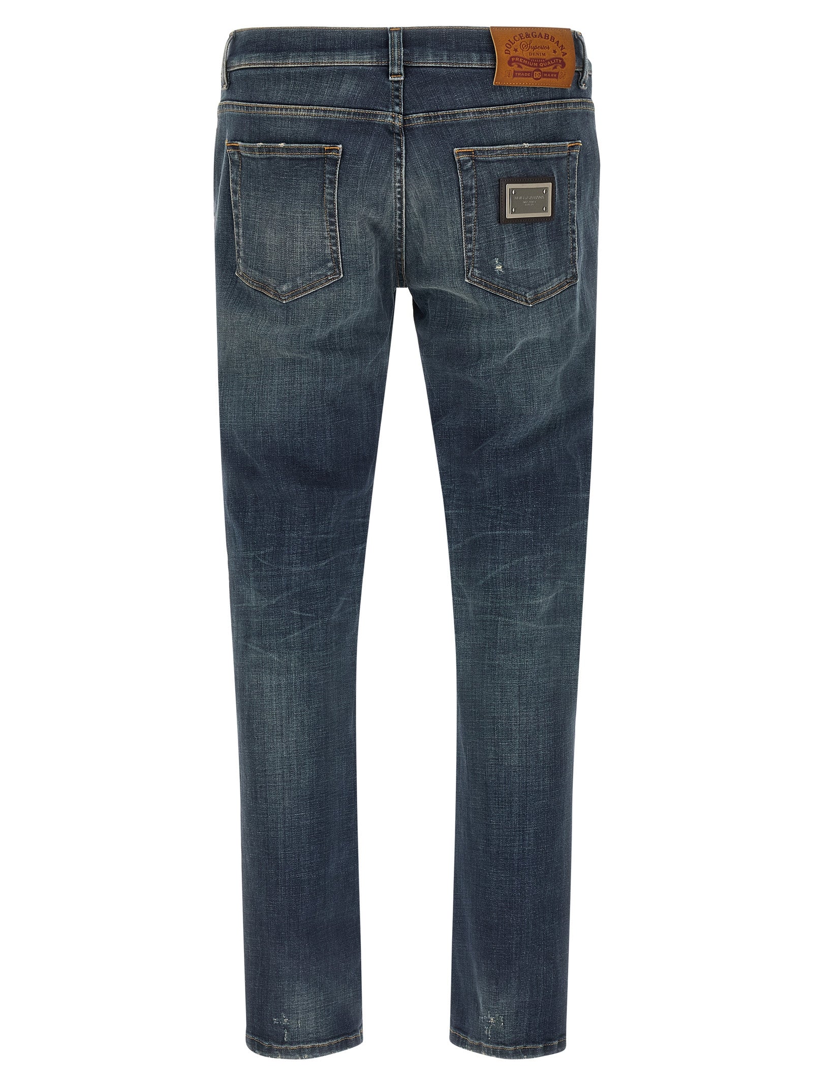 Dolce & Gabbana Blue Cotton Straight-Leg Men's Jeans