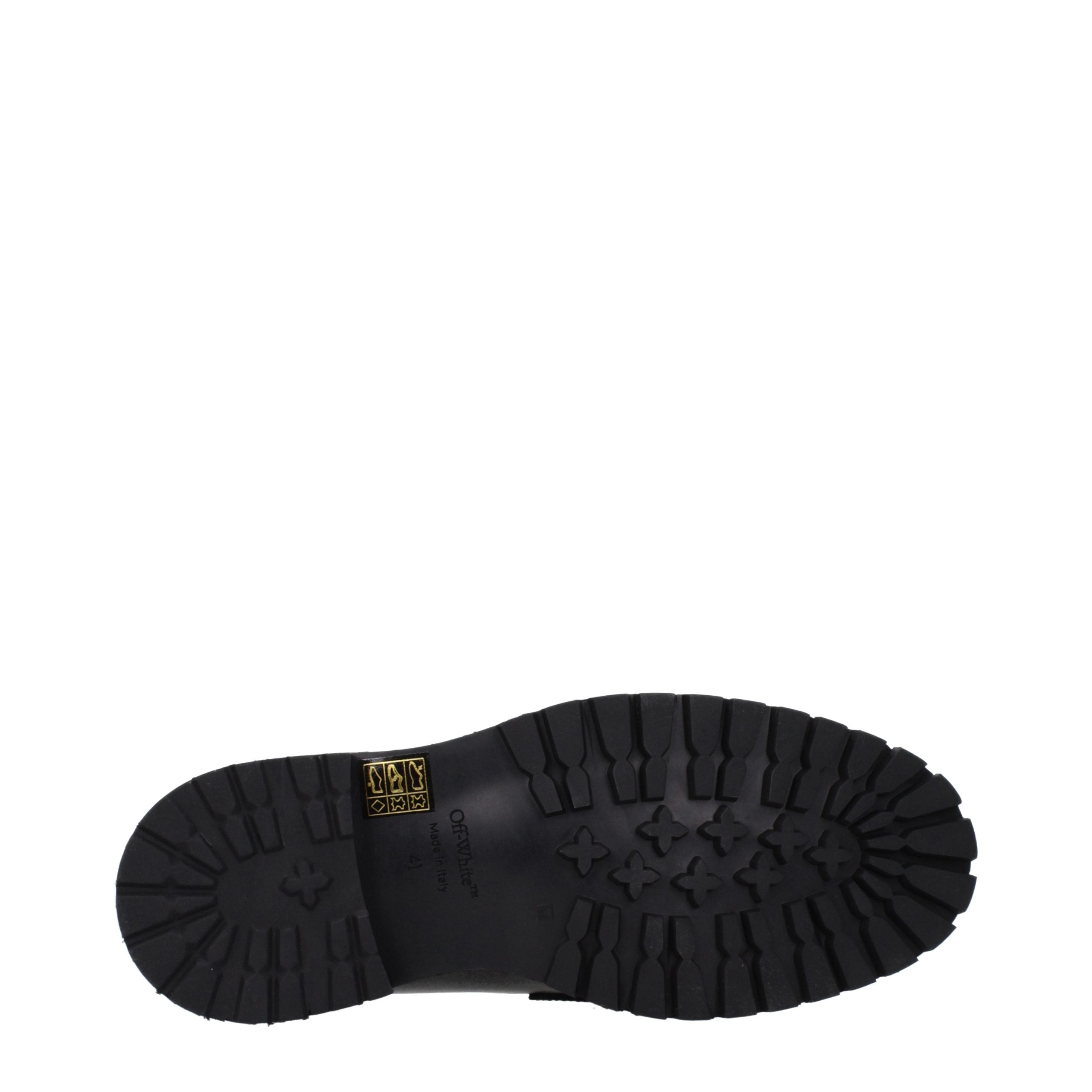 Off-White Black Leather Slip-On Men's Loafers