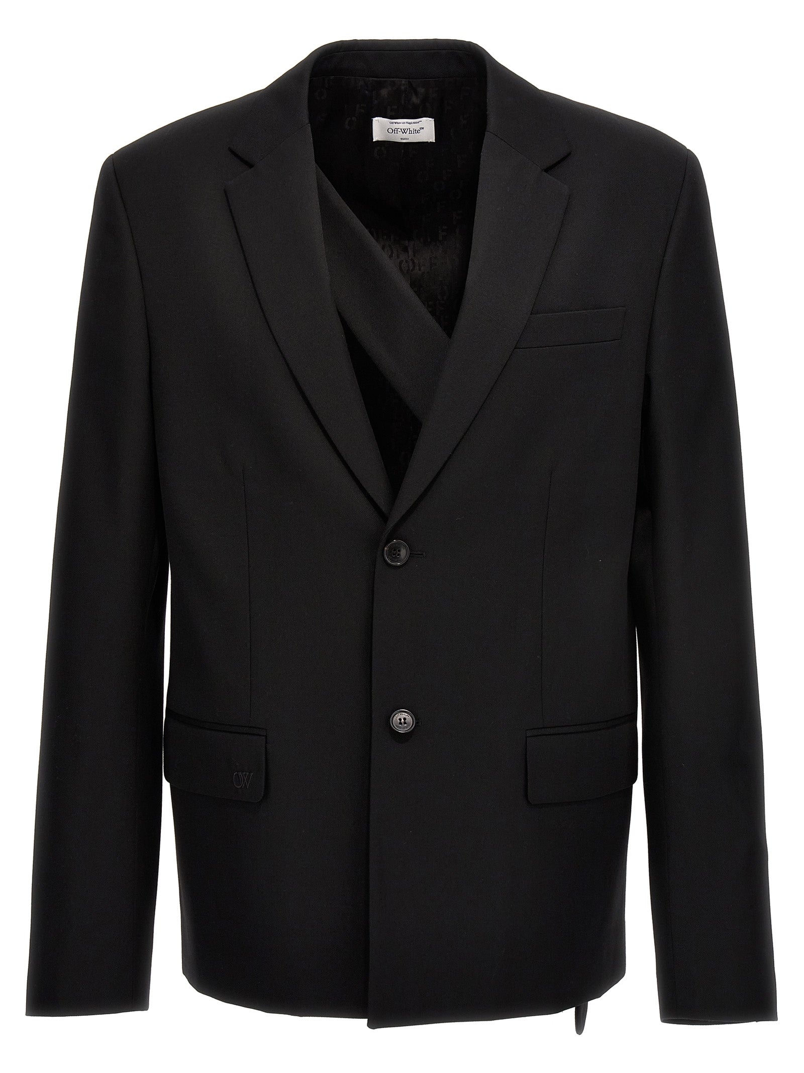 Off-White Black Wool Men's Blazer