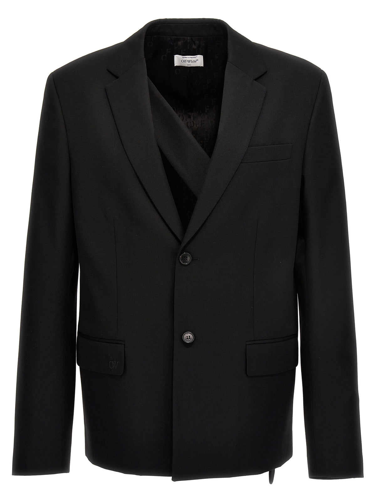 Off-White Black Wool Men's Blazer