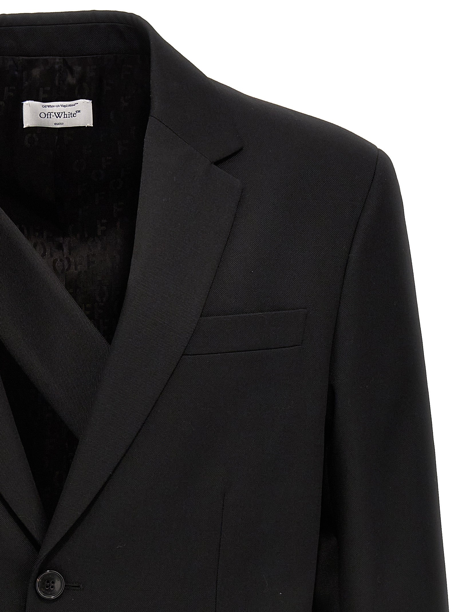 Off-White Black Wool Men's Blazer