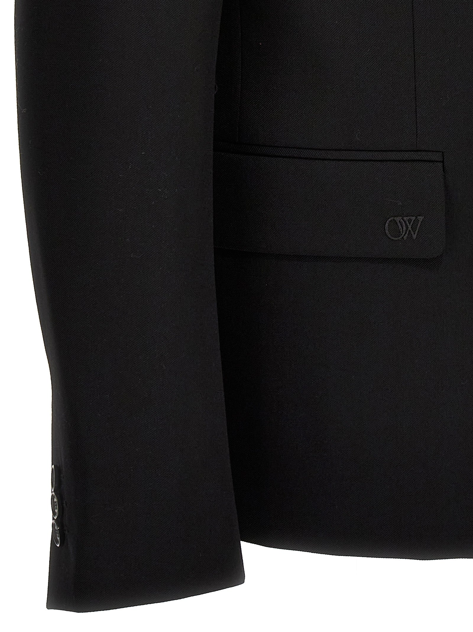 Off-White Black Wool Men's Blazer