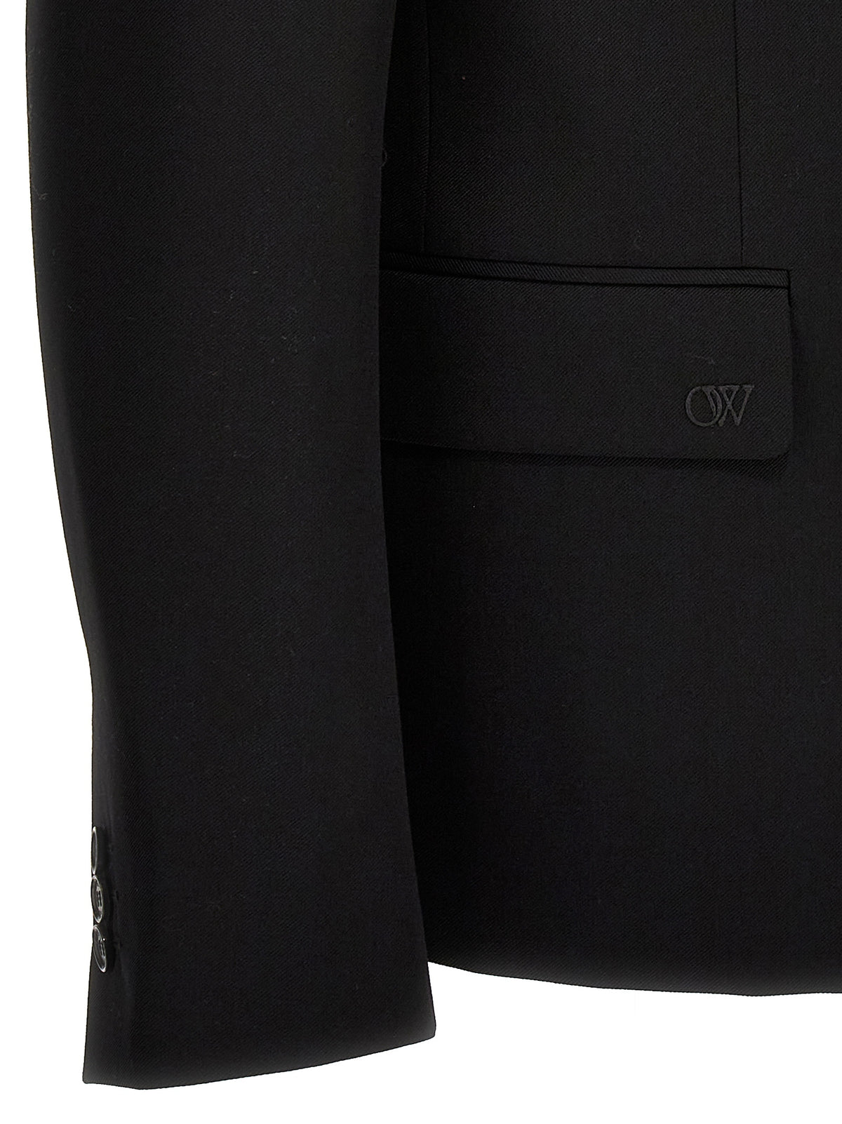 Off-White Black Wool Men's Blazer