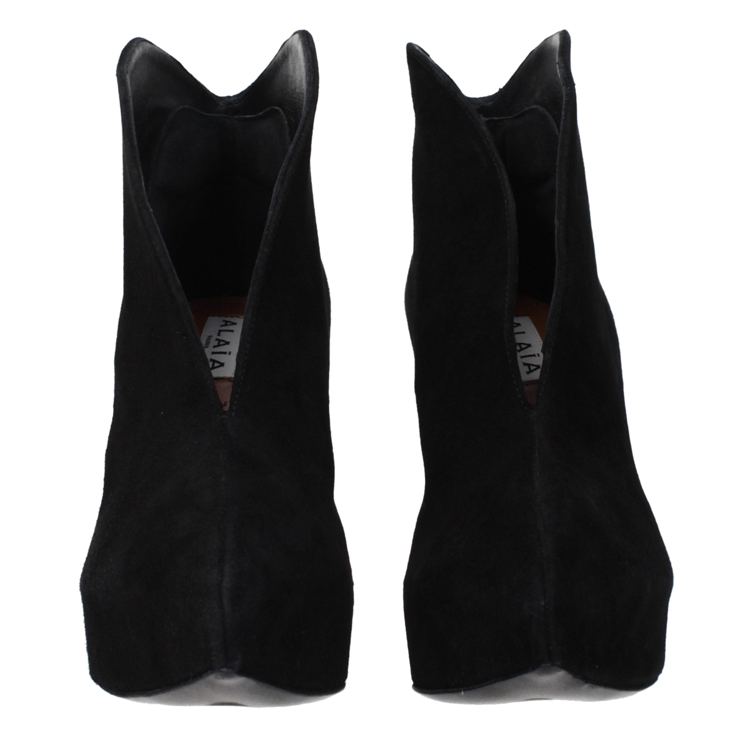Alaïa Black Leather Ankle Women's Boots