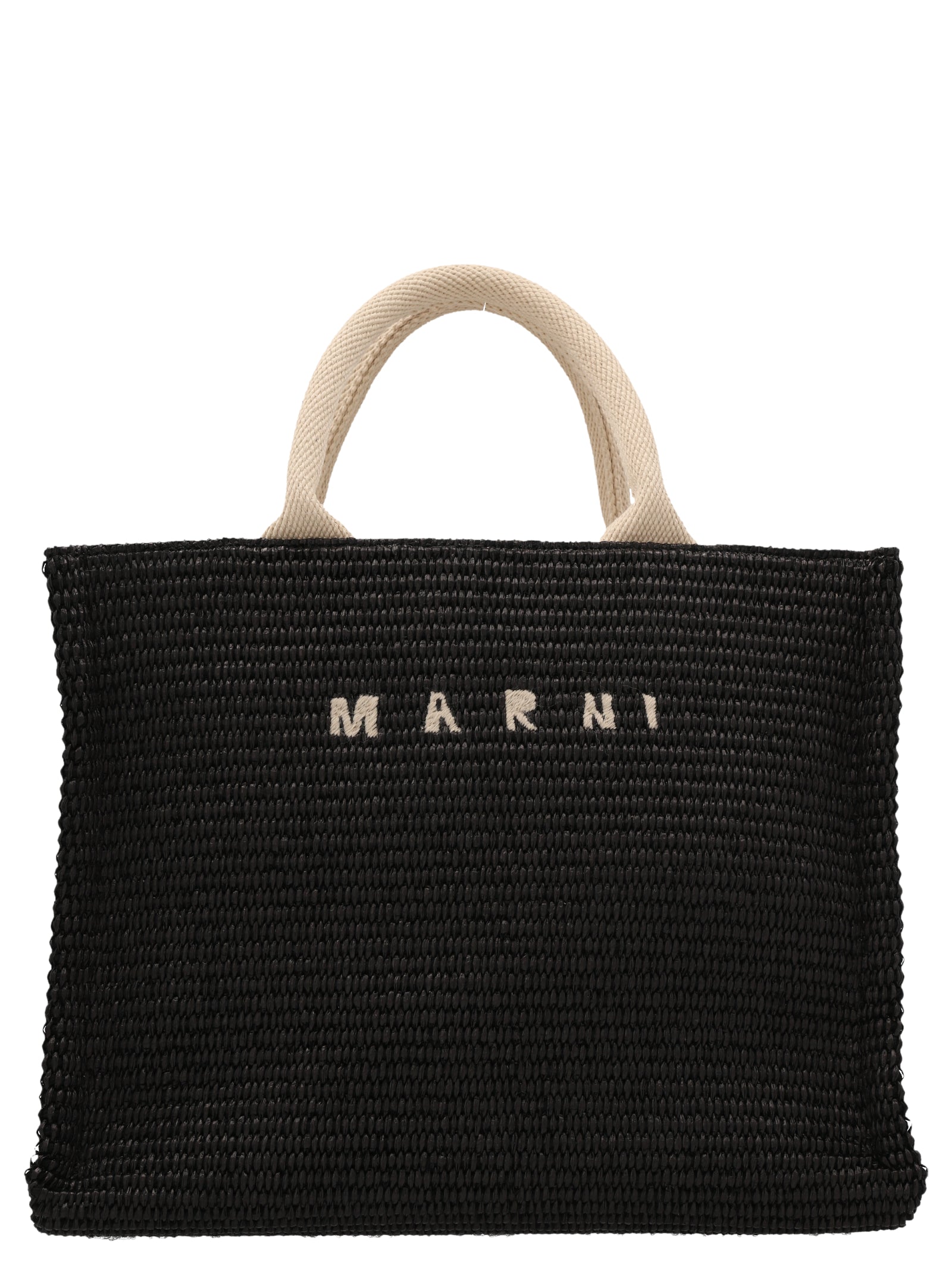 Marni Black Cotton Tote Women's Bag