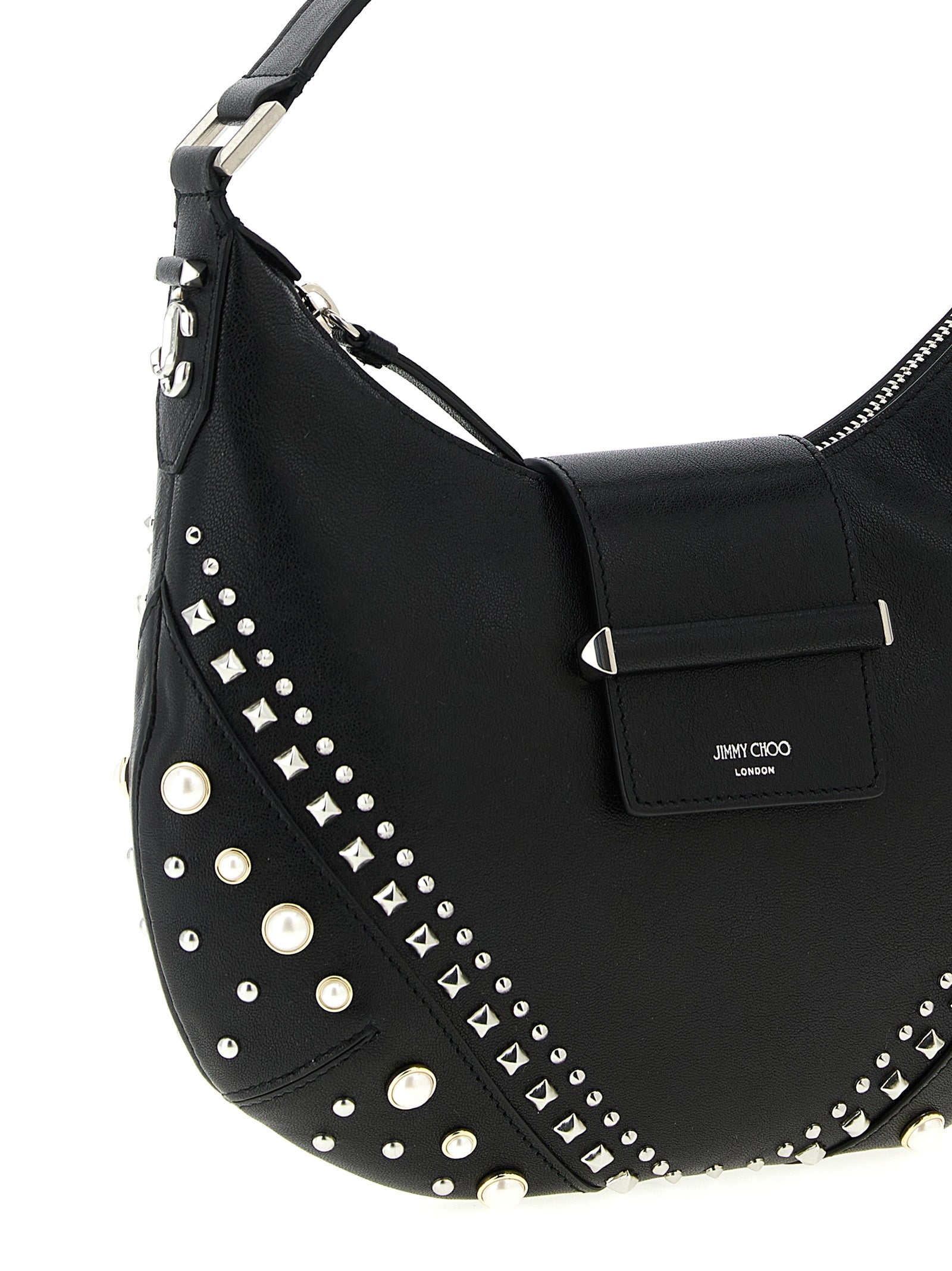 Jimmy Choo White Lamb Leather Shoulder Women's Bag