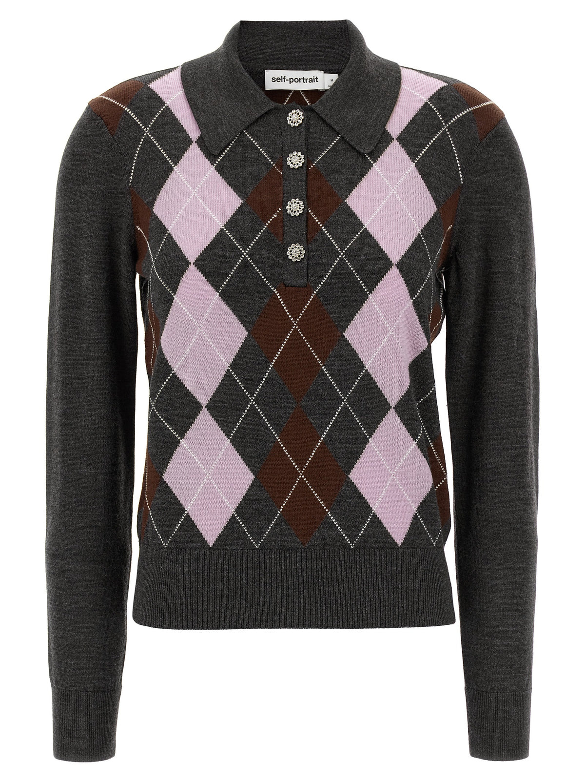 Self-Portrait Gray Wool Women's Cardigan