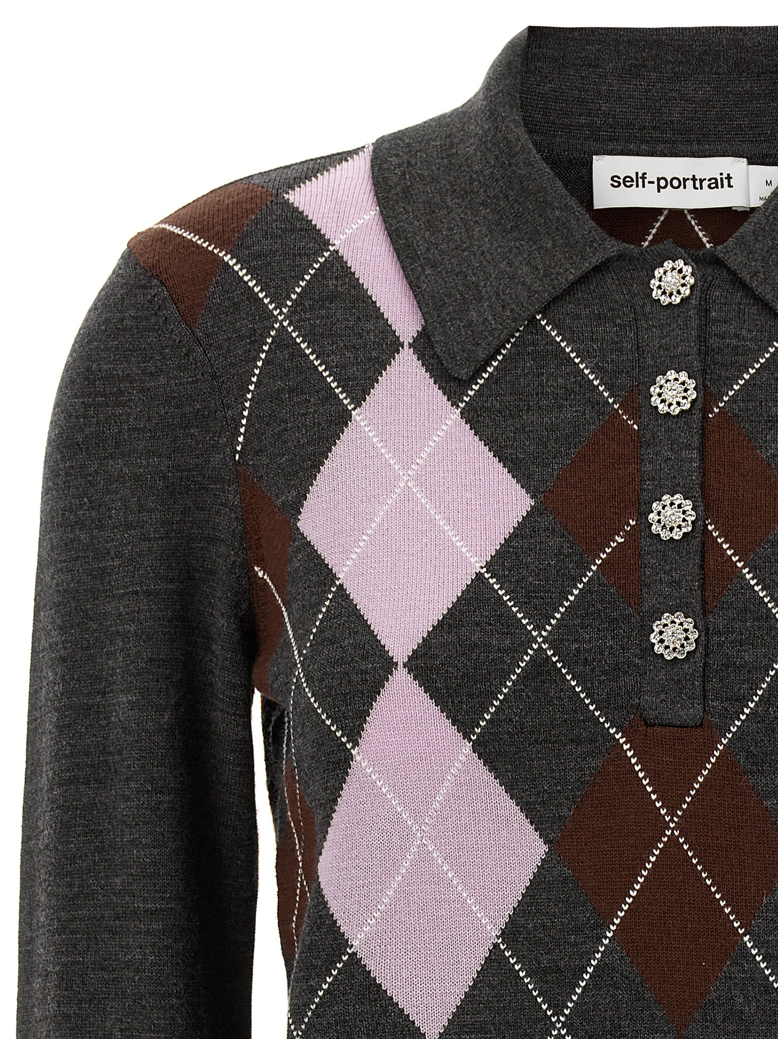 Self-Portrait Gray Wool Women's Cardigan