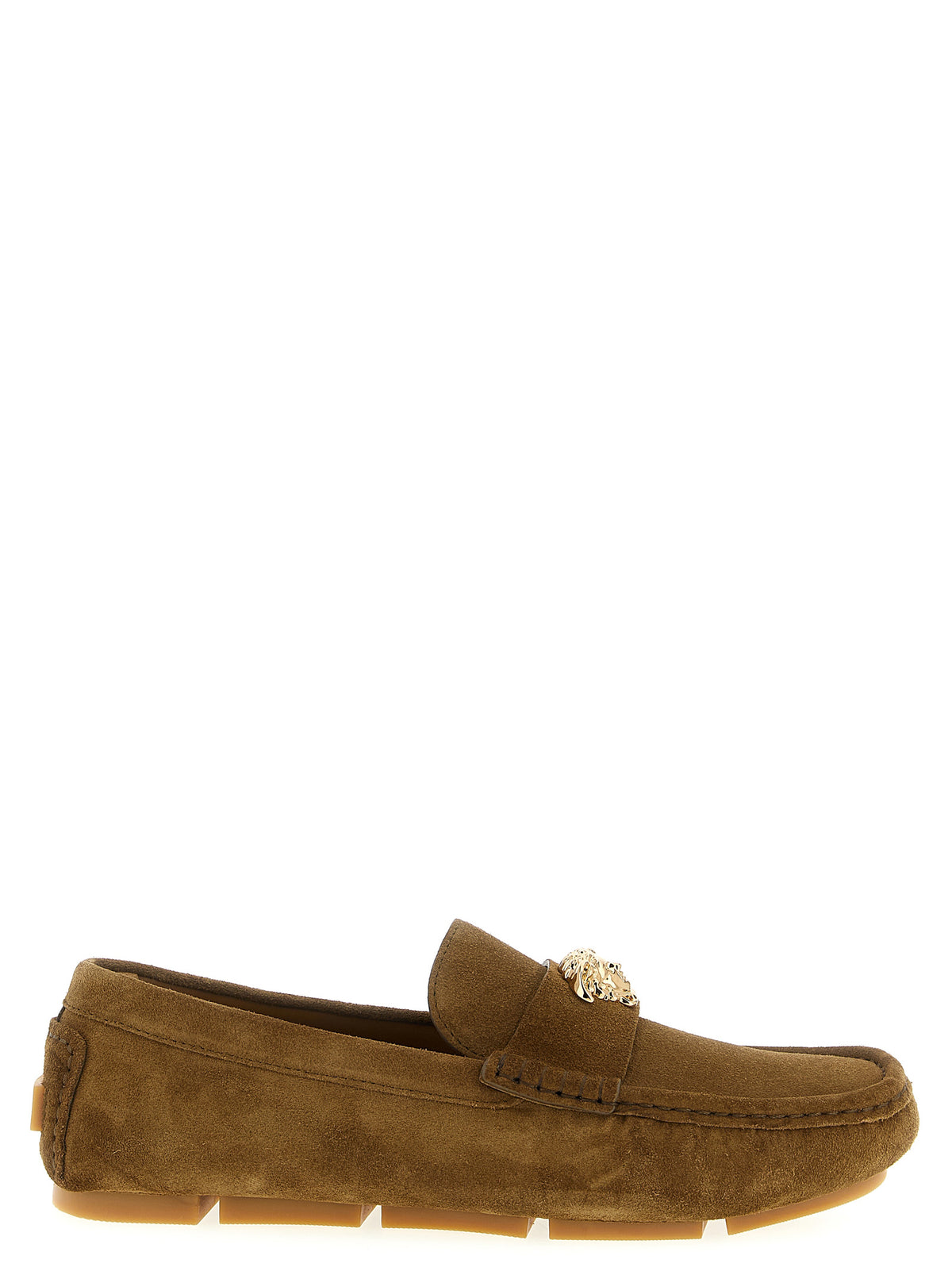 Versace Brown Calfskin Slip-On Men's Loafers
