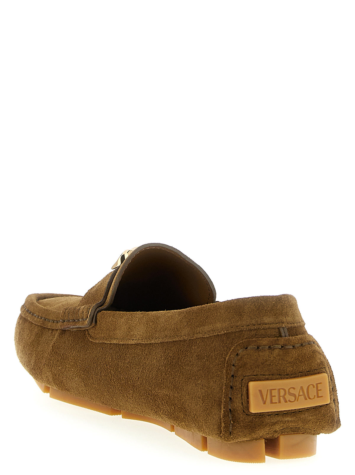 Versace Brown Calfskin Slip-On Men's Loafers