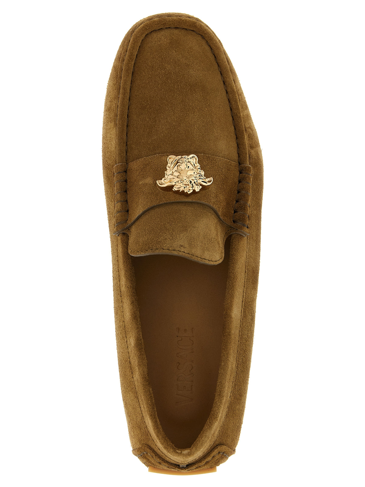 Versace Brown Calfskin Slip-On Men's Loafers