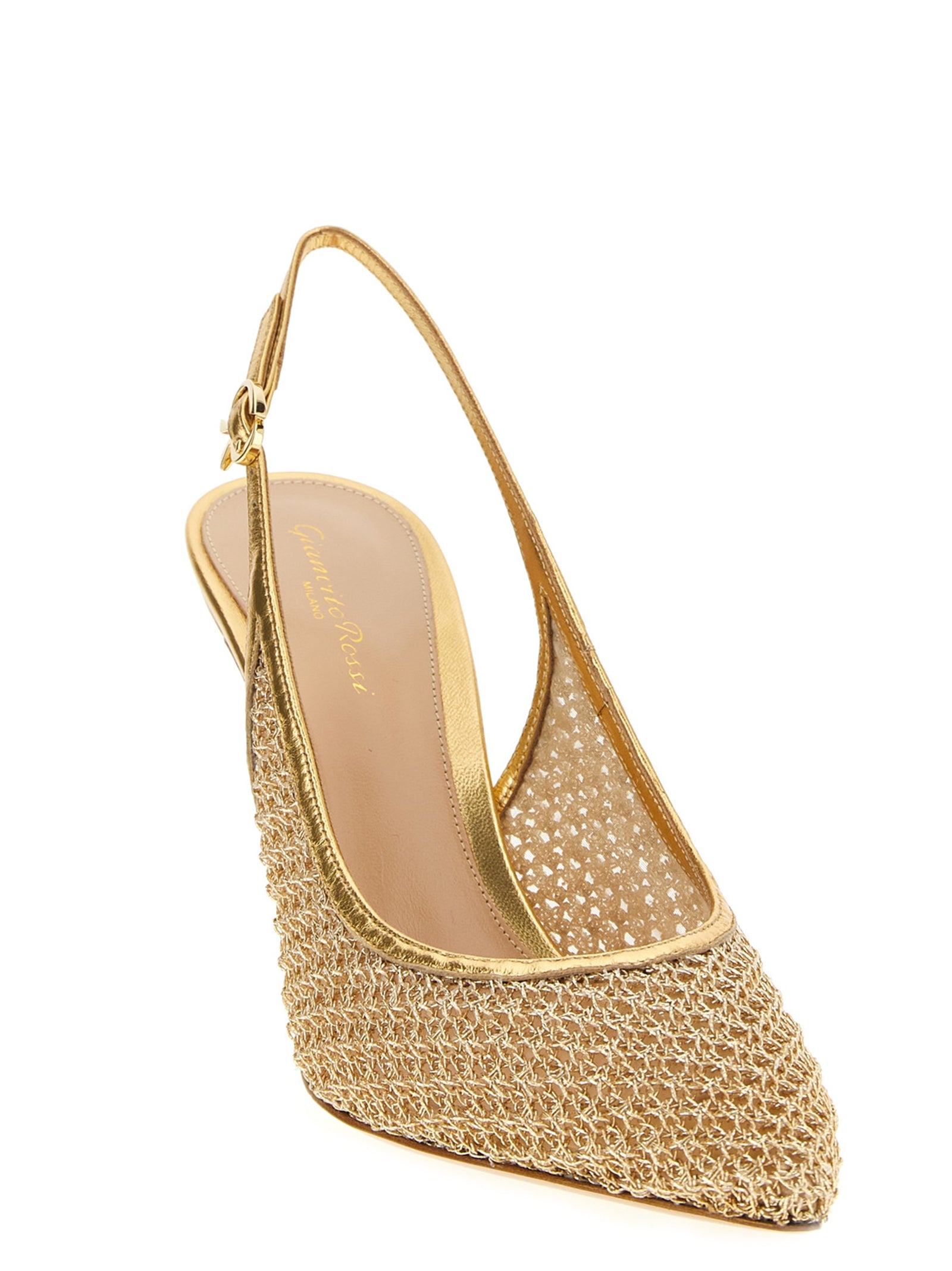 Gianvito Rossi Gold Fabric High Heel Women's Pumps