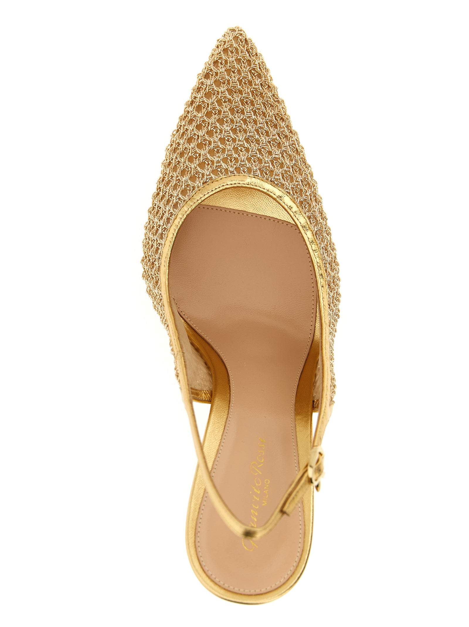 Gianvito Rossi Gold Fabric High Heel Women's Pumps