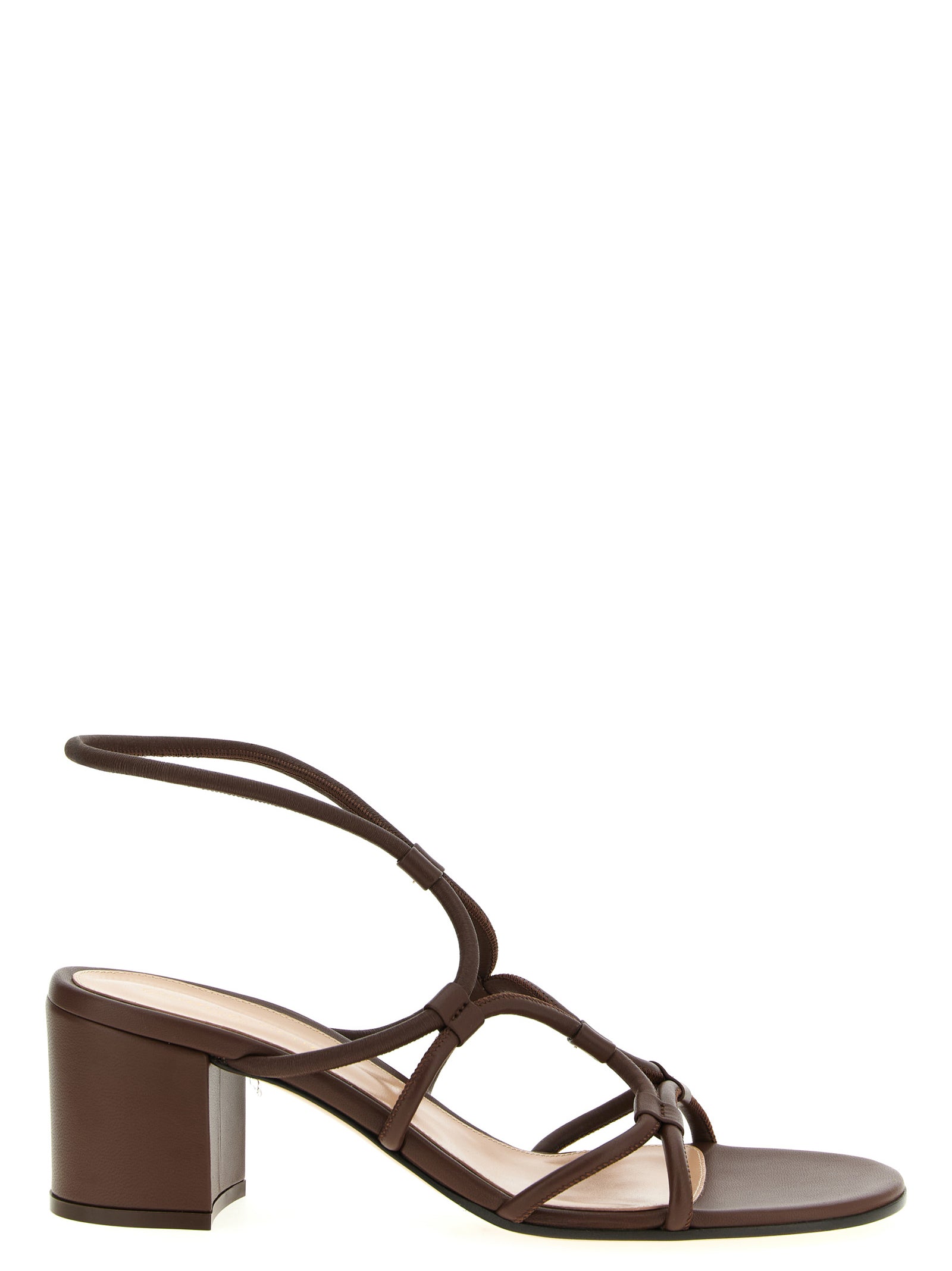 Gianvito Rossi Brown Lamb Leather Platform Women's Sandals