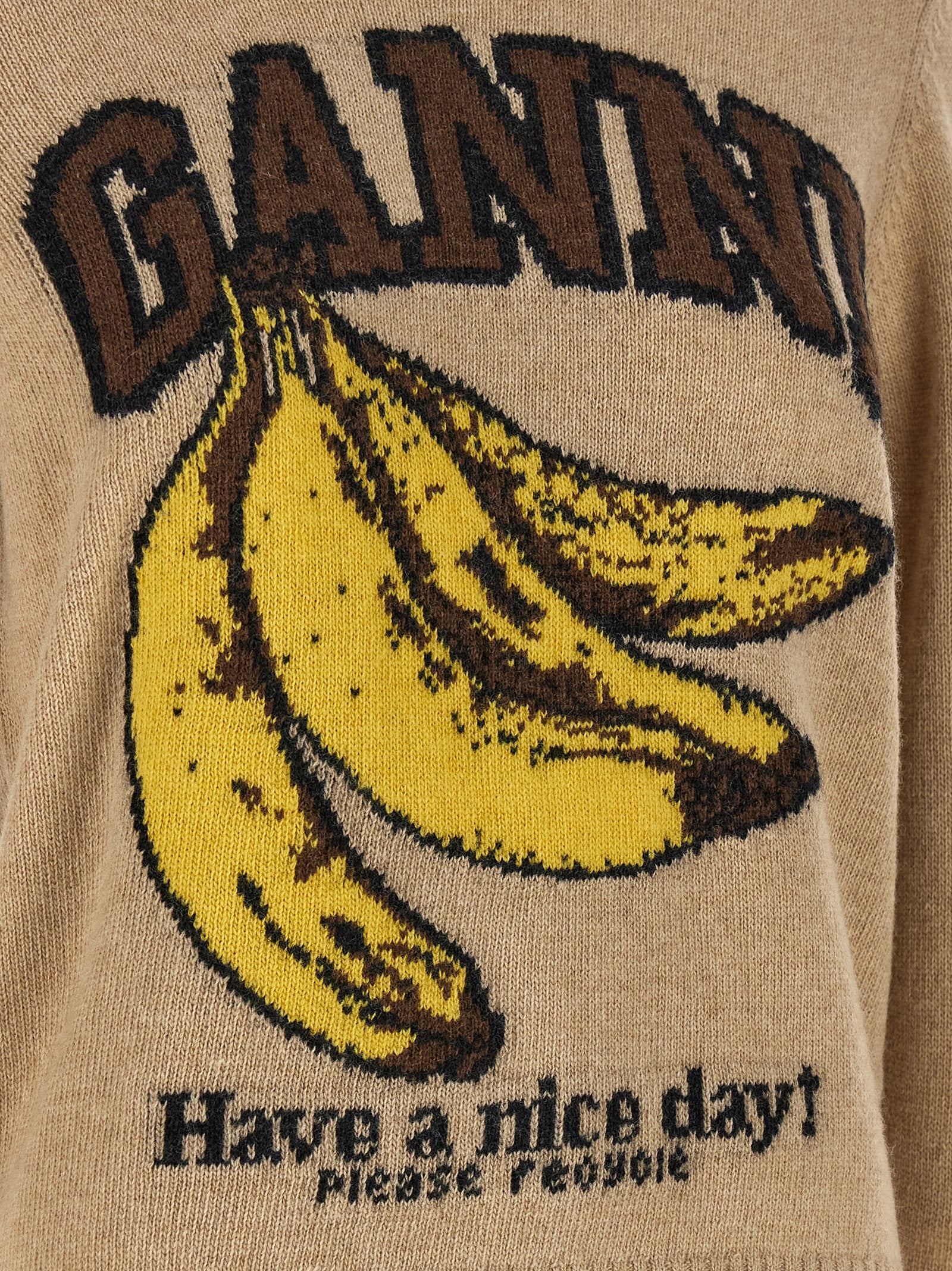 Ganni Beige Wool Women's Cardigan
