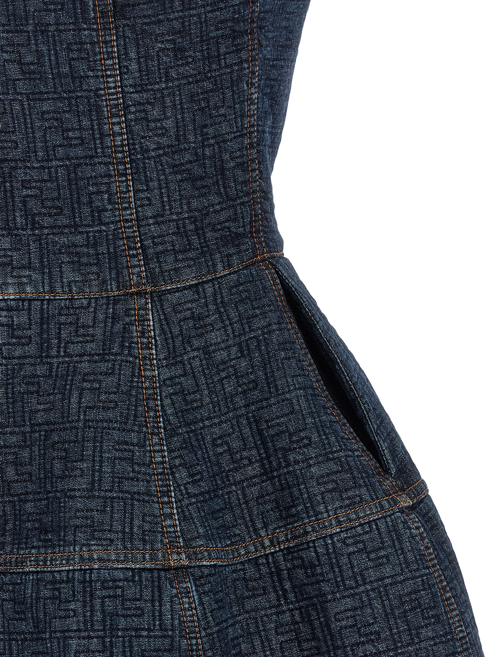 Fendi Blue Cotton Short Women's Dress