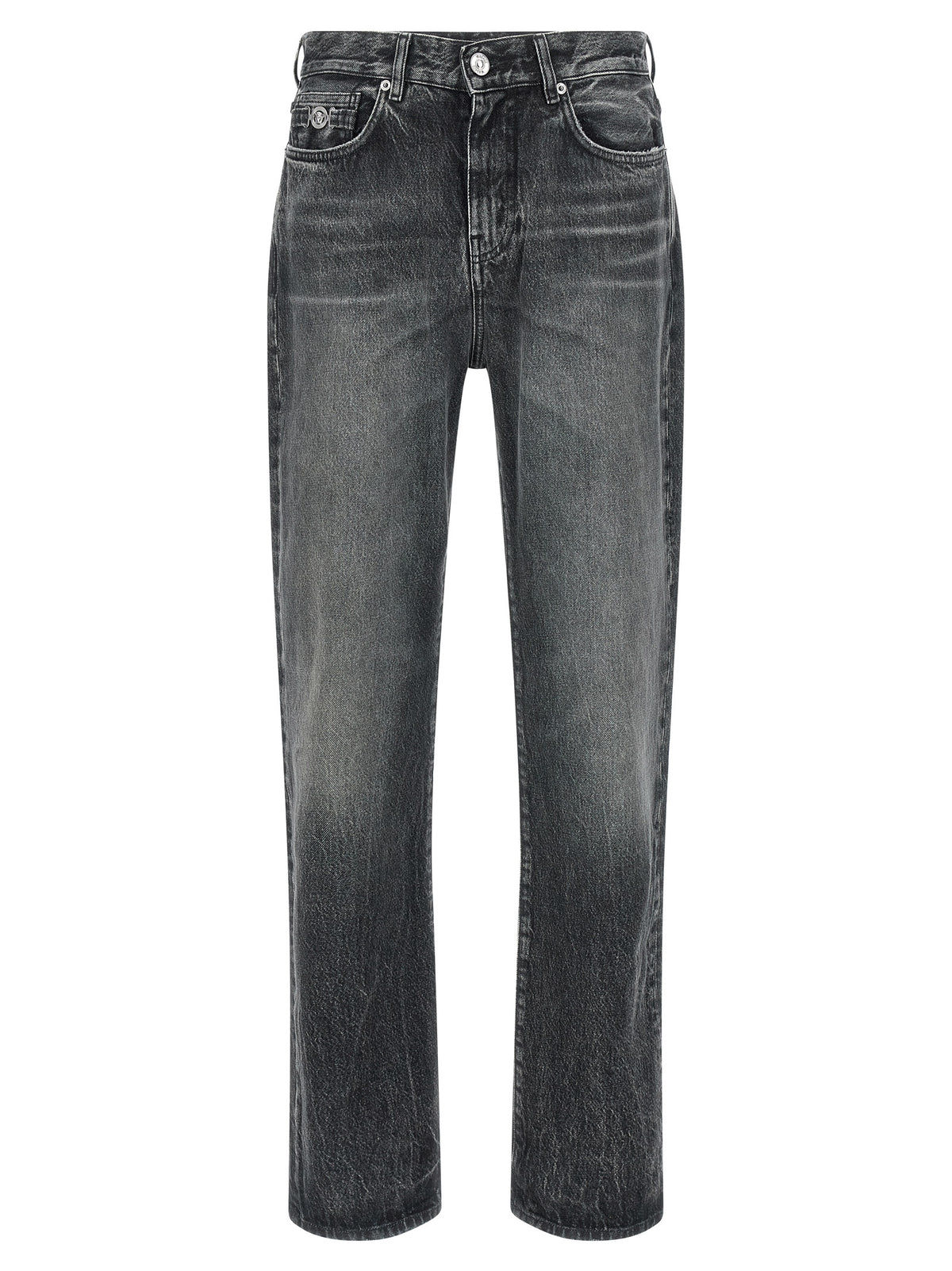 Versace Gray Cotton Straight-Leg Men's Jeans