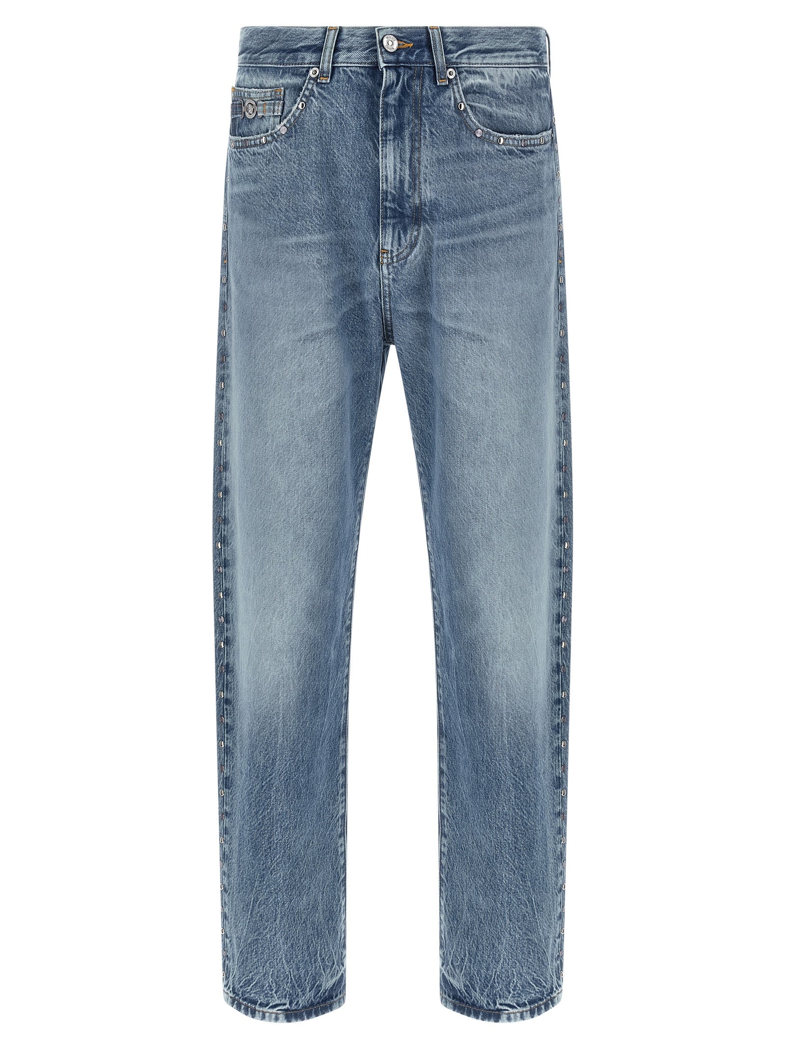Versace Blue Cotton Straight-Leg Men's Jeans
