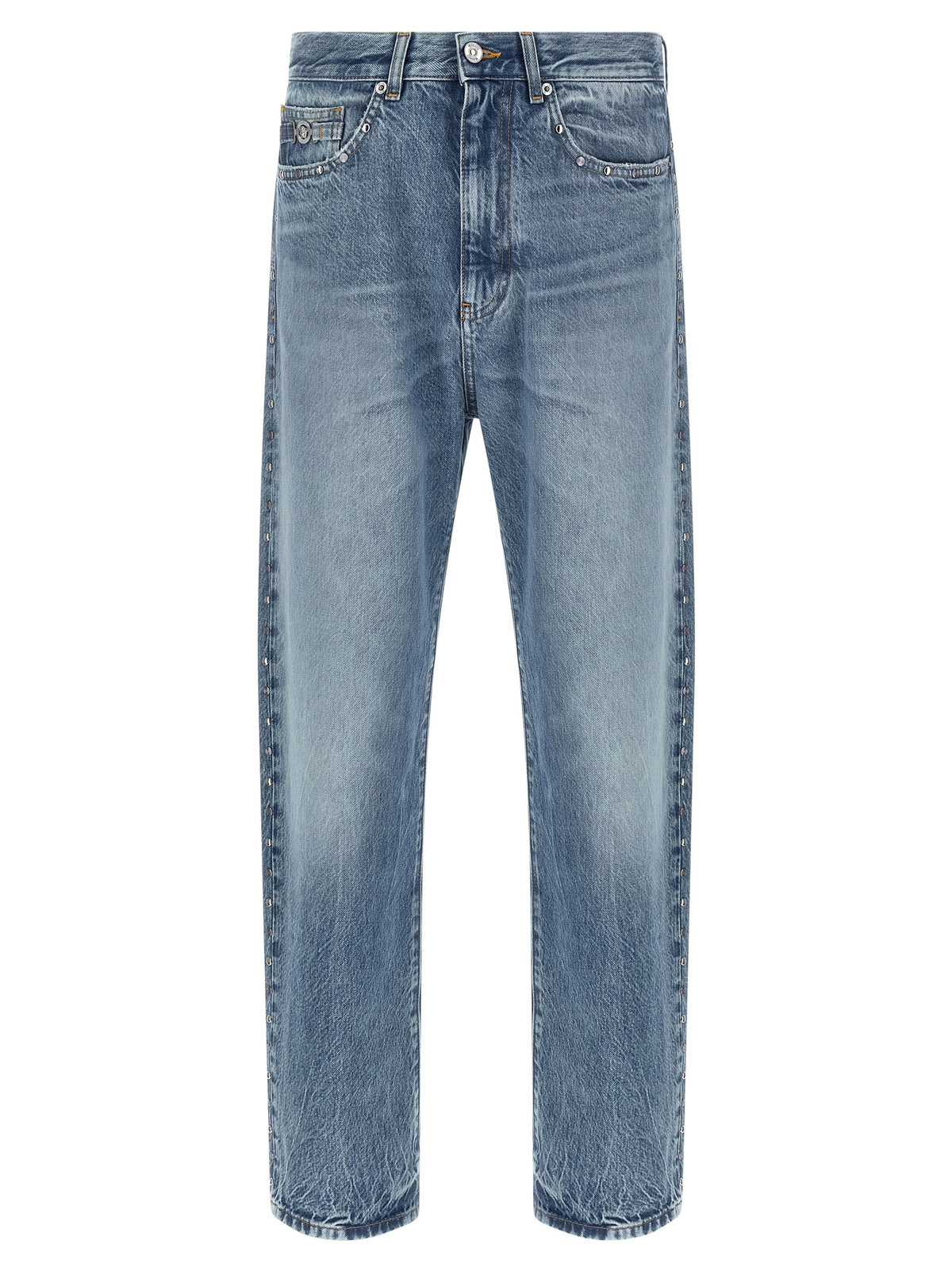 Versace Blue Cotton Straight-Leg Men's Jeans