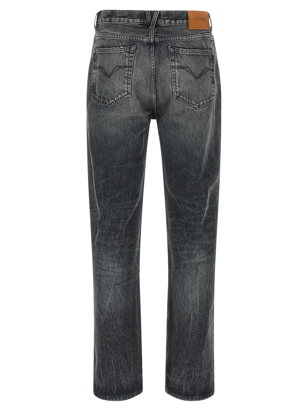 Versace Gray Cotton Straight-Leg Men's Jeans