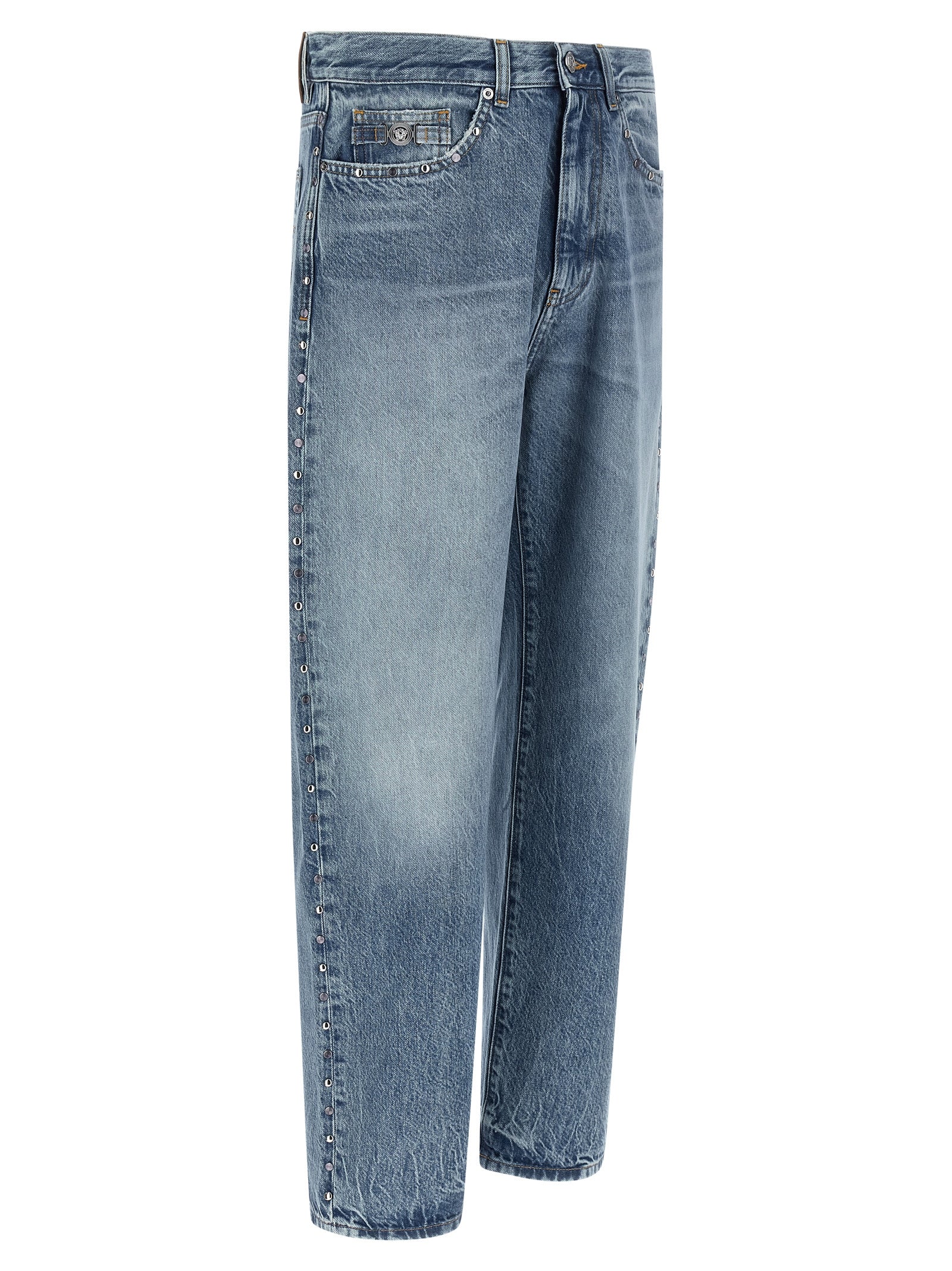 Versace Blue Cotton Straight-Leg Men's Jeans