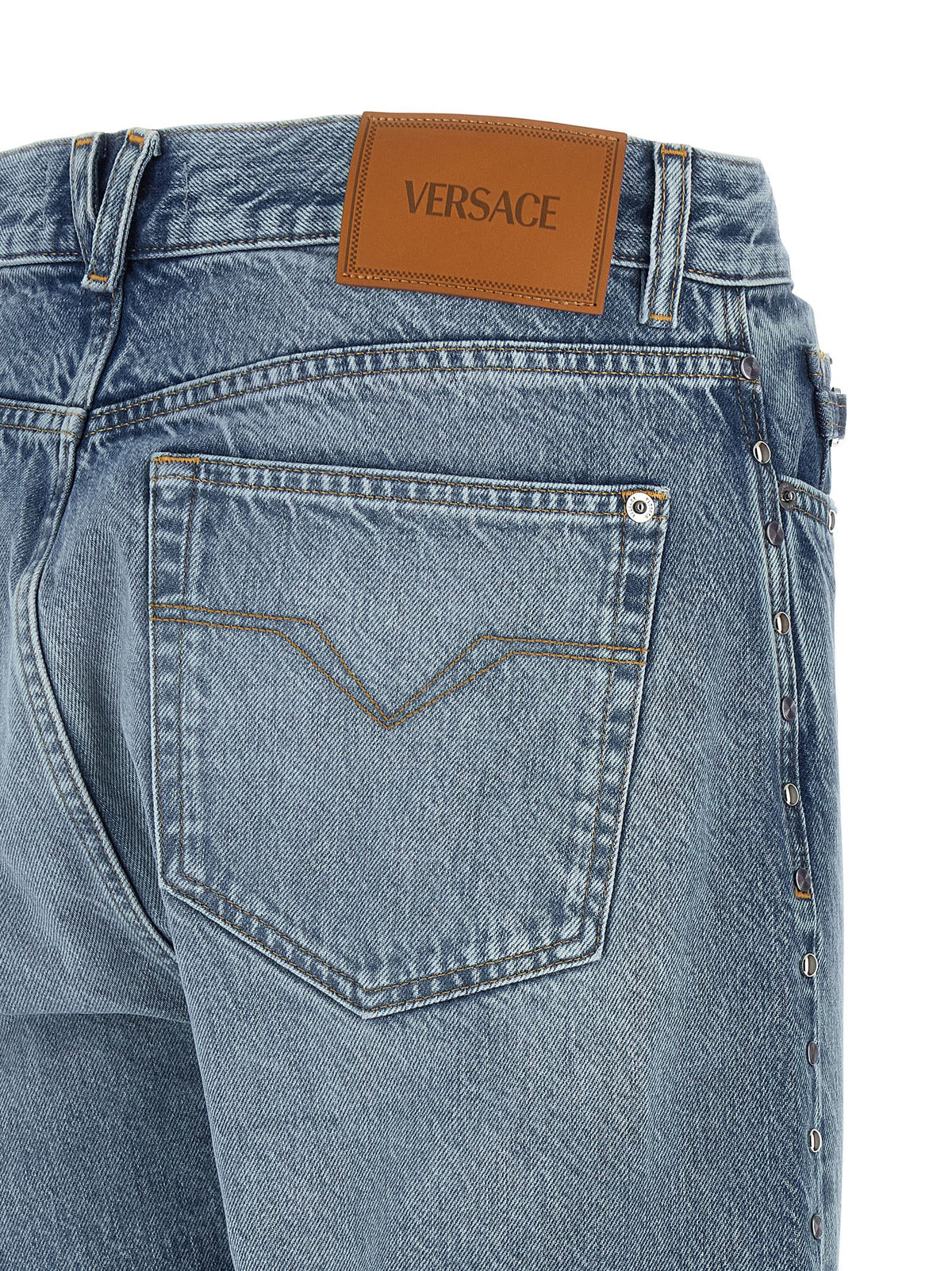 Versace Blue Cotton Straight-Leg Men's Jeans