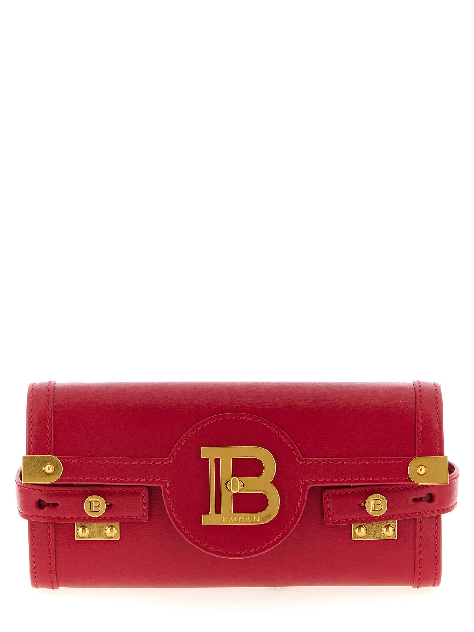 Balmain Fuchsia Calfskin Clutch Women's Bag