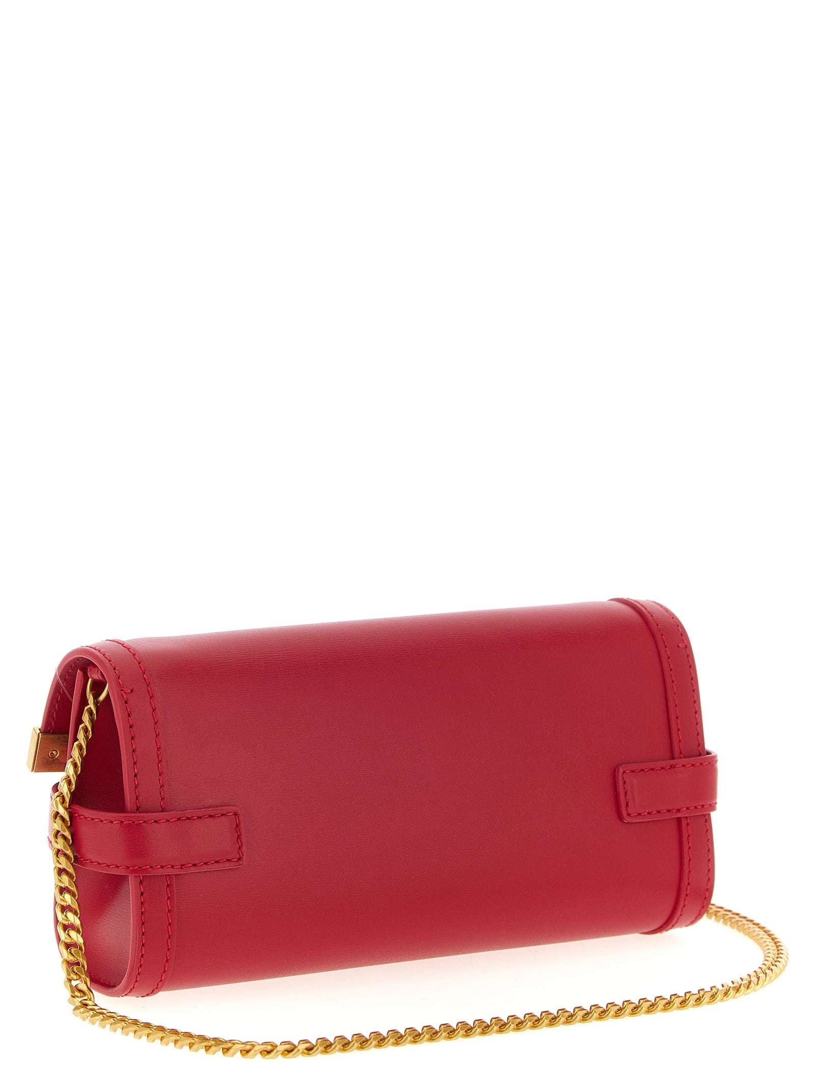 Balmain Fuchsia Calfskin Clutch Women's Bag