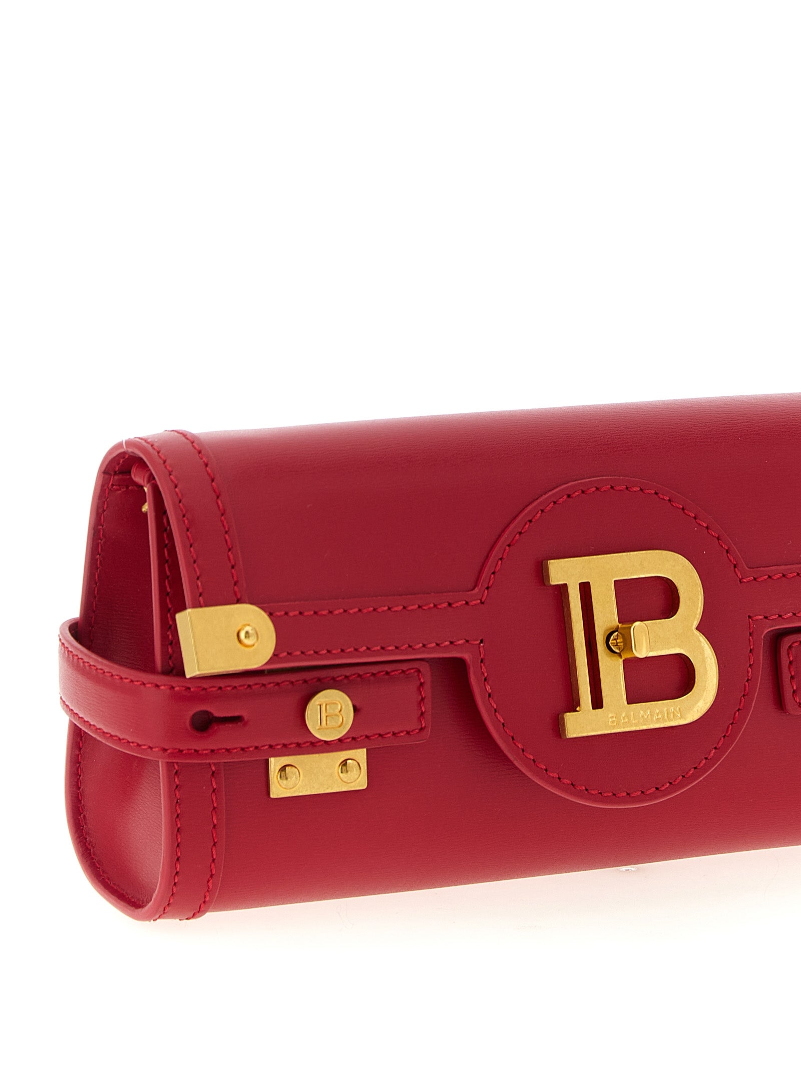 Balmain Fuchsia Calfskin Clutch Women's Bag