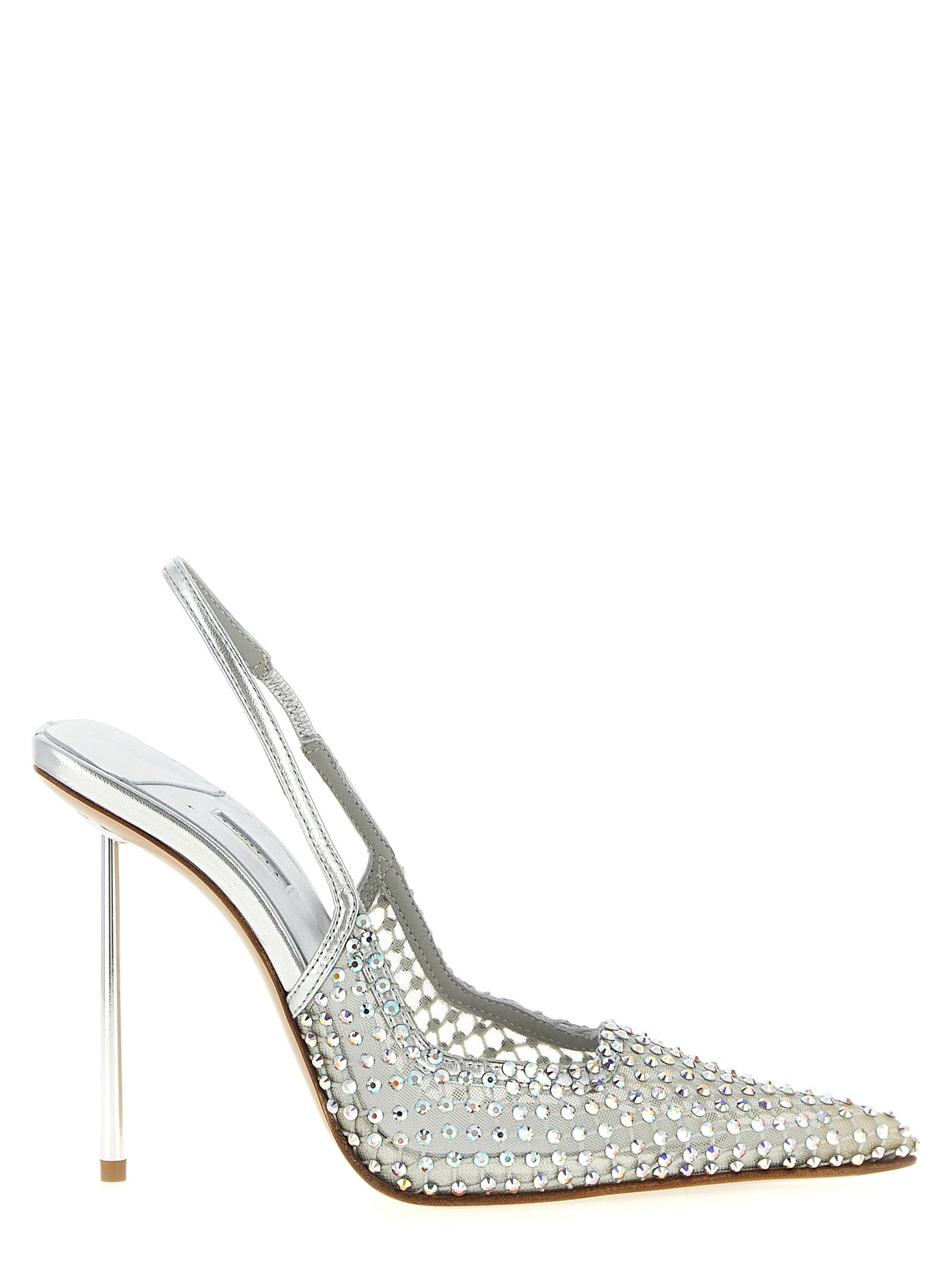 LE SILLA Silver Polyester High Heel Women's Pumps