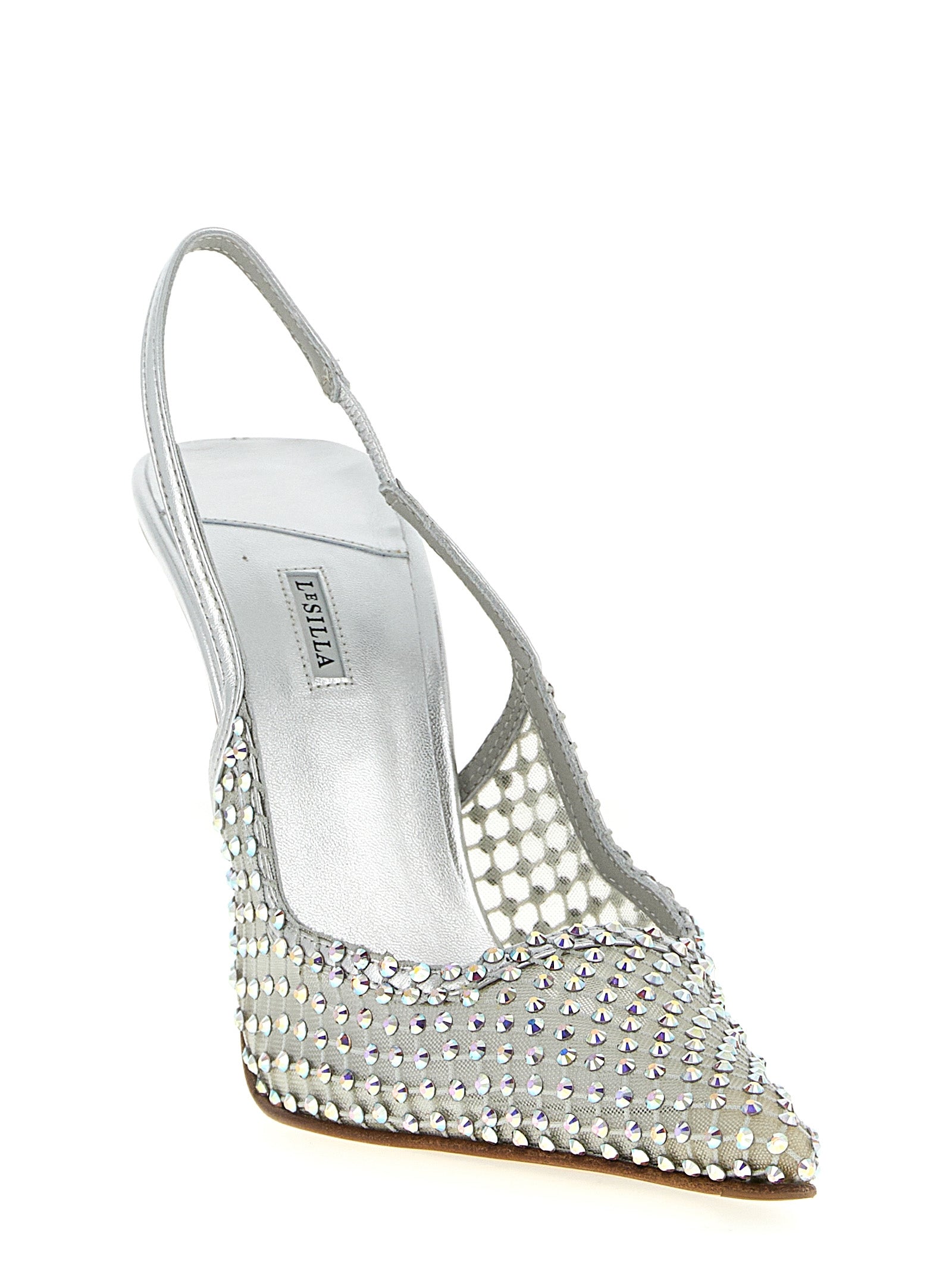 LE SILLA Silver Polyester High Heel Women's Pumps