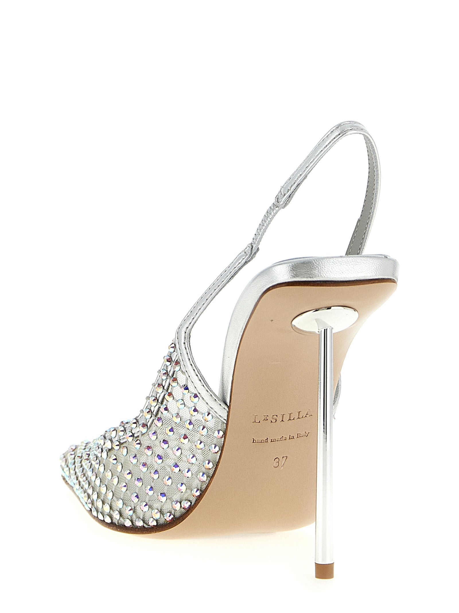 LE SILLA Silver Polyester High Heel Women's Pumps