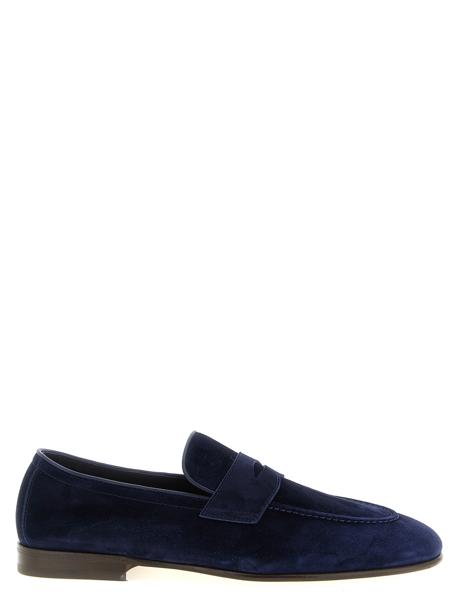 Brunello Cucinelli Blue Calfskin Slip-On Men's Loafers