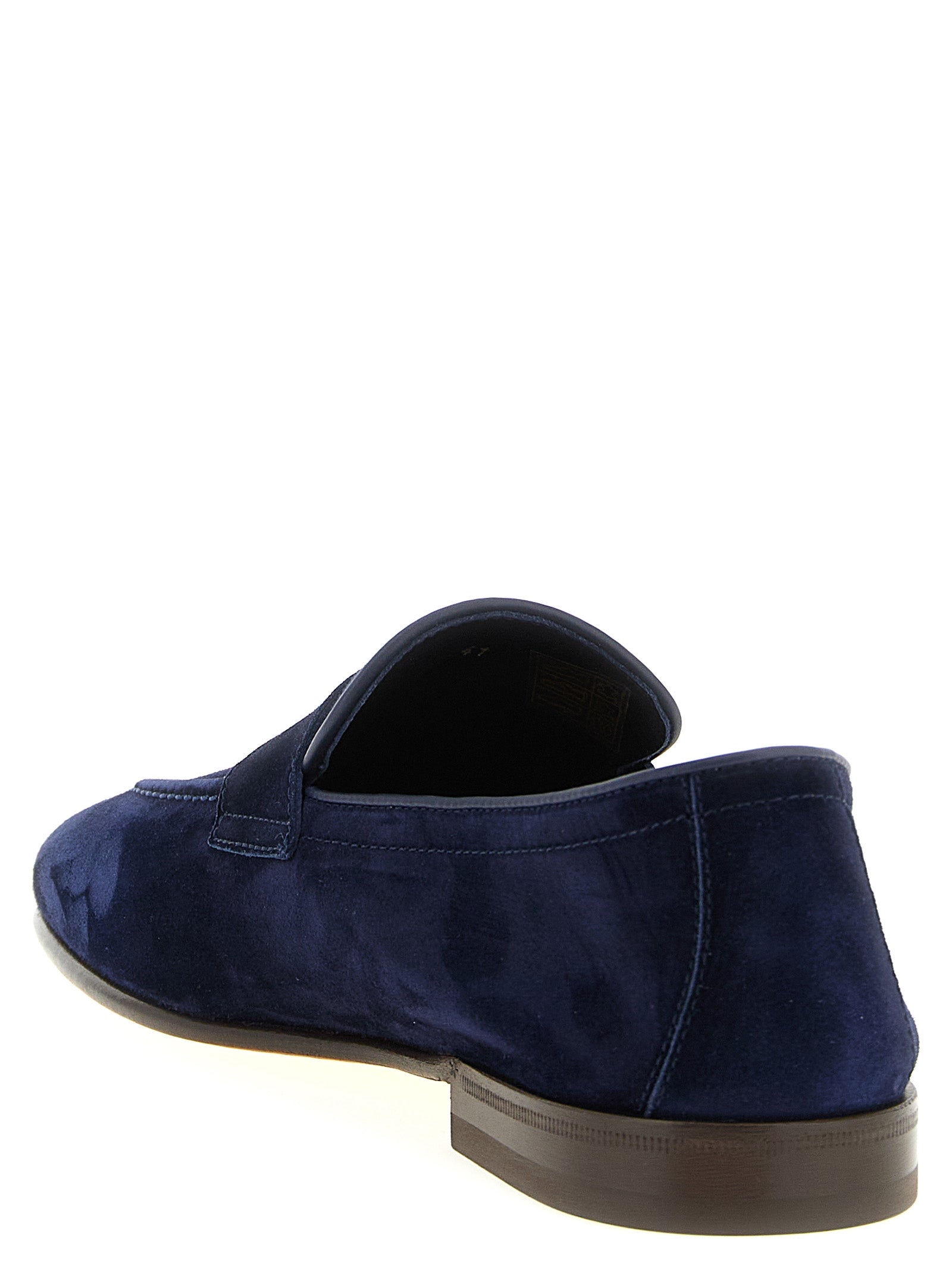 Brunello Cucinelli Blue Calfskin Slip-On Men's Loafers