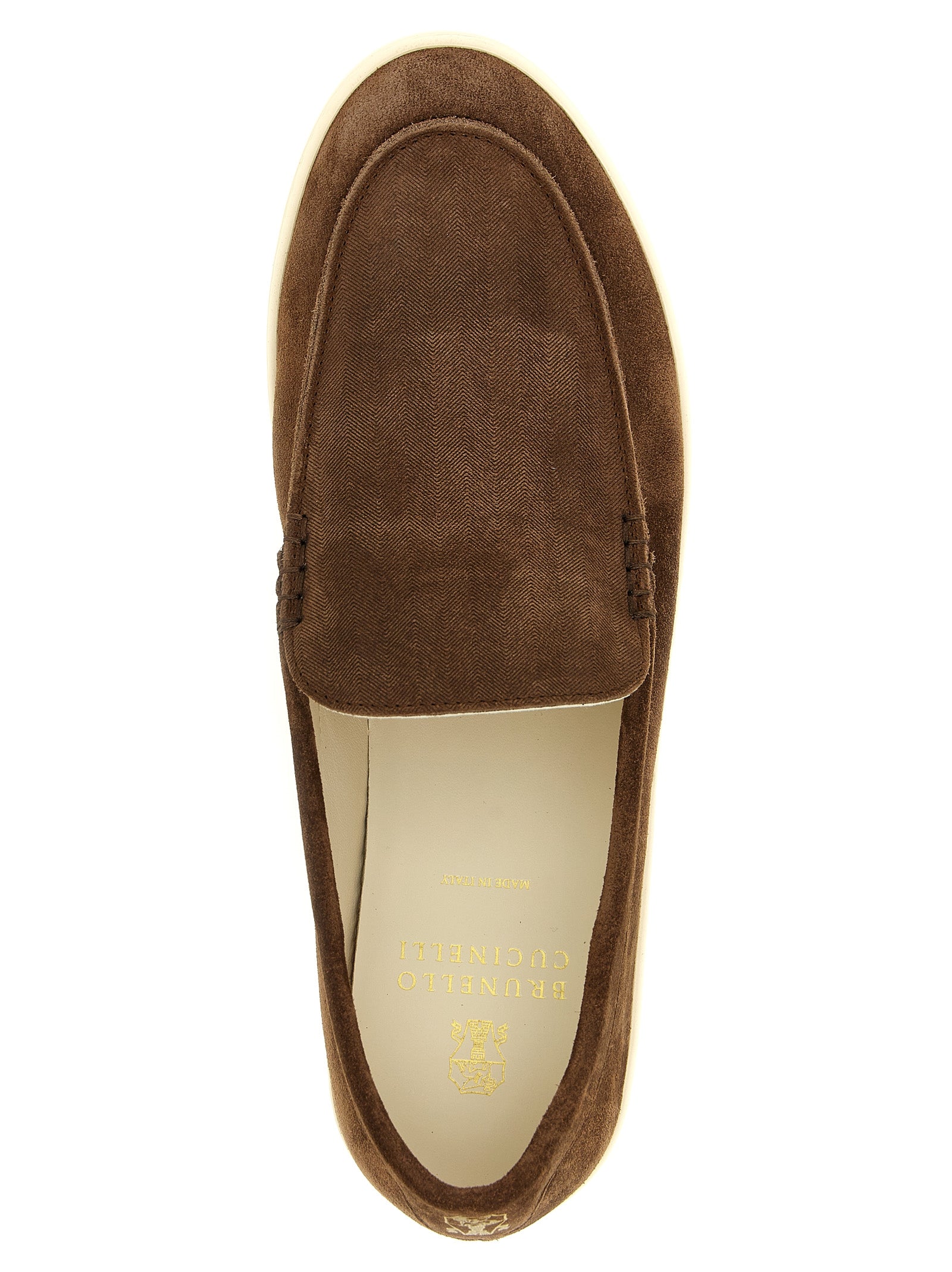 Brunello Cucinelli Brown Calfskin Slip-On Men's Loafers