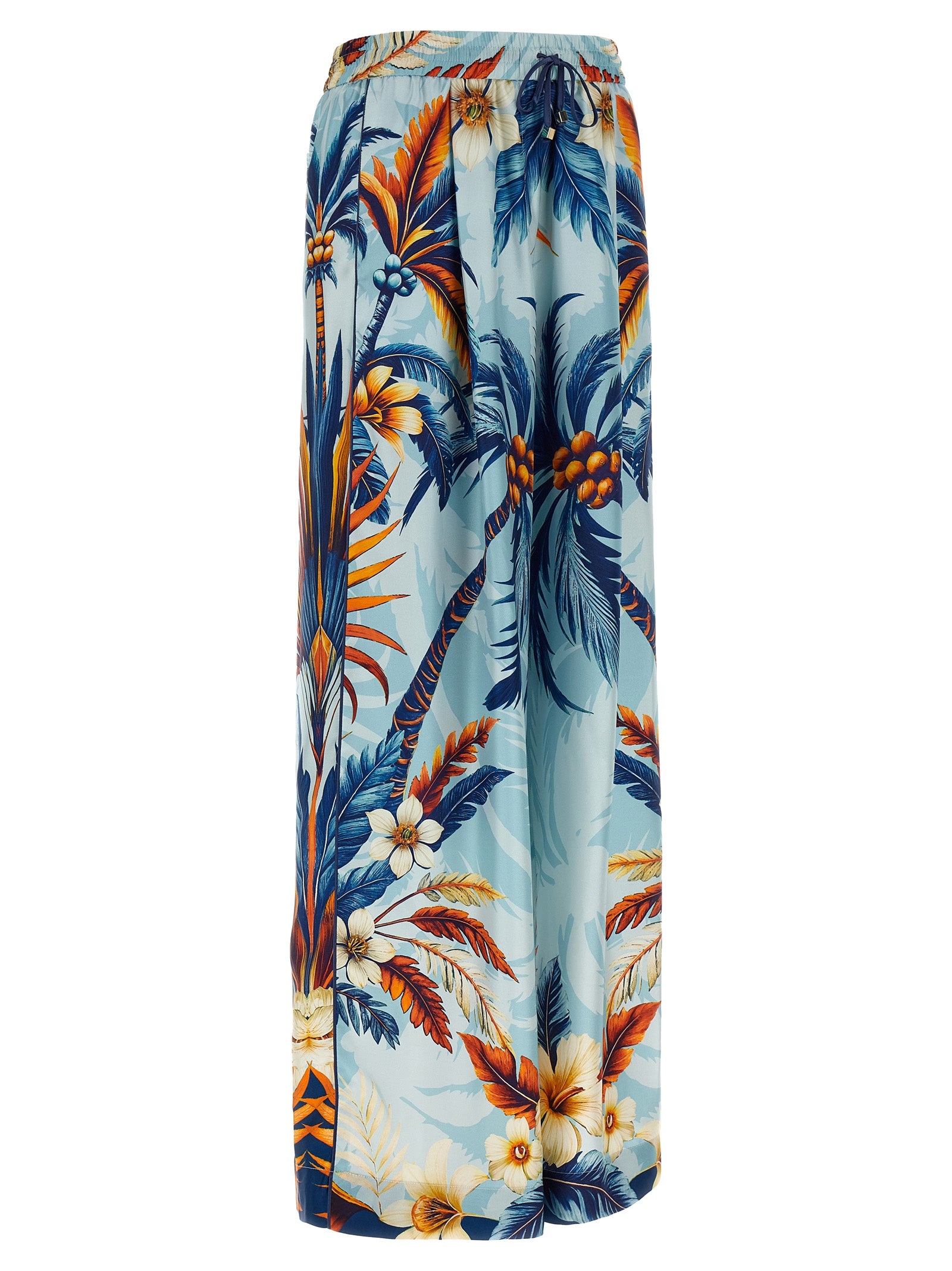 F.R.S. - FOR RESTLESS SLEEPERS Blue Silk Casual Women's Pants