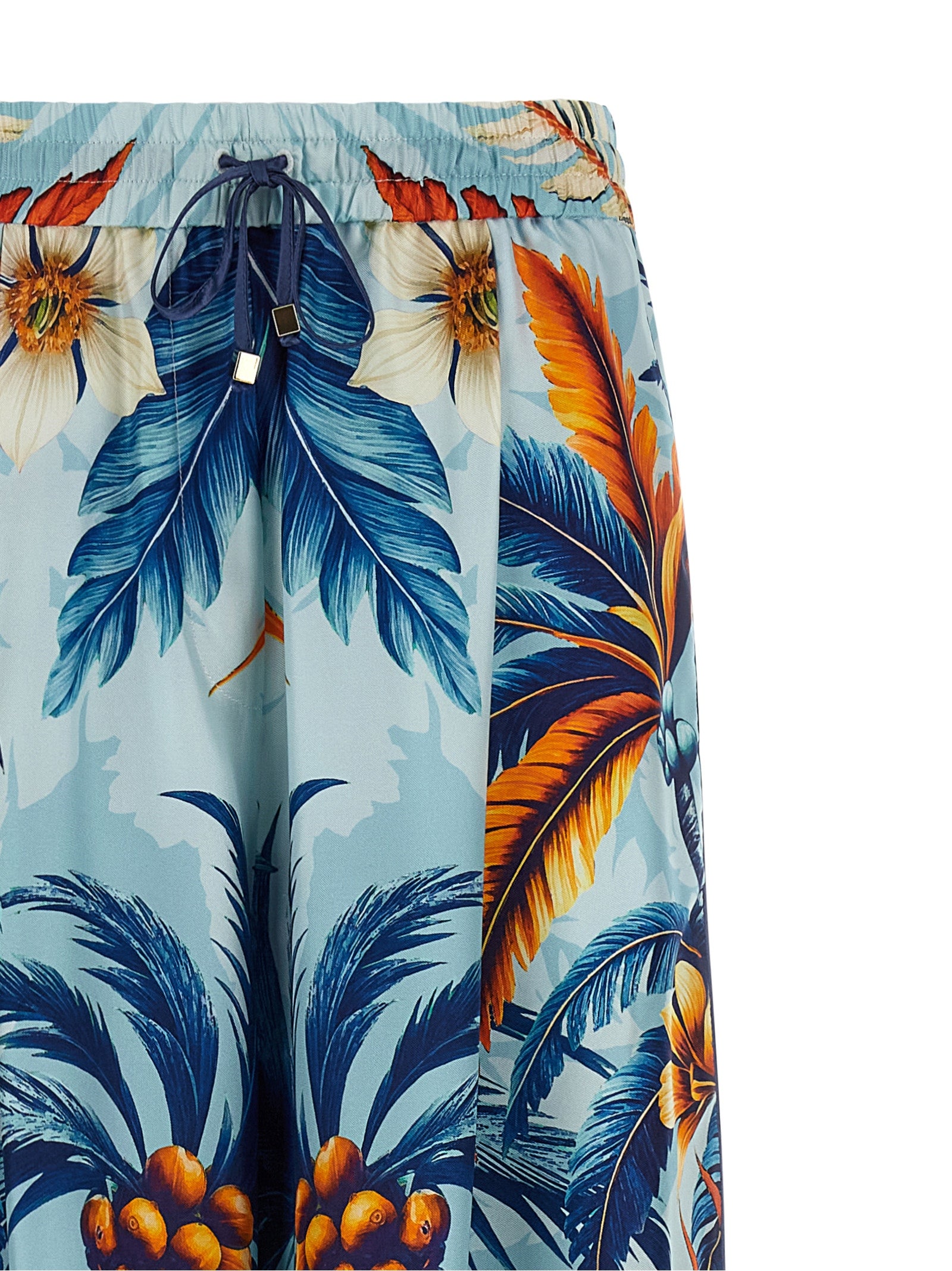 F.R.S. - FOR RESTLESS SLEEPERS Blue Silk Casual Women's Pants