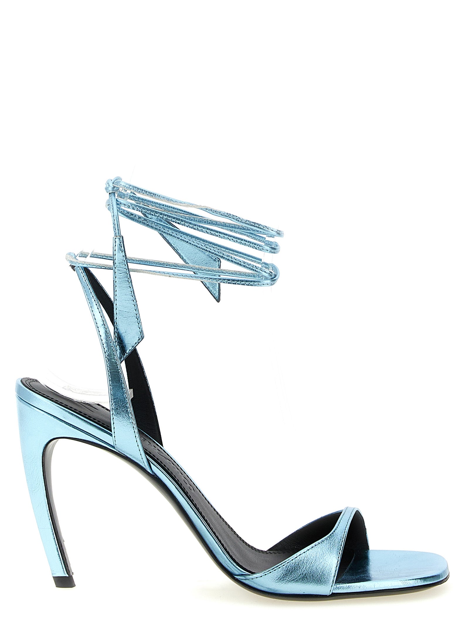 The Attico Blue Calfskin Stiletto Heel Women's Sandals