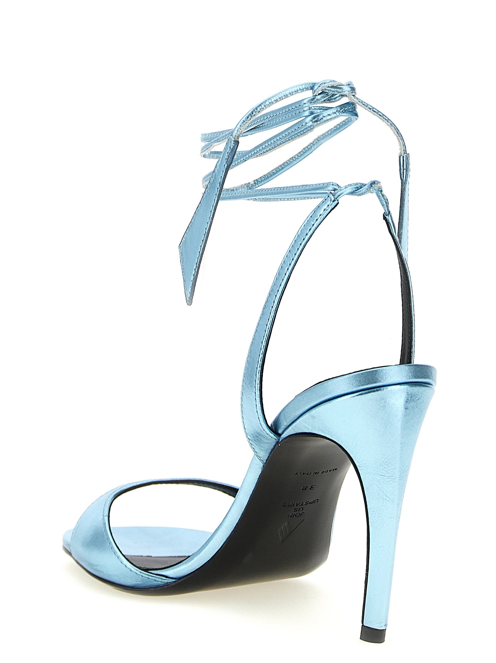 The Attico Blue Calfskin Stiletto Heel Women's Sandals