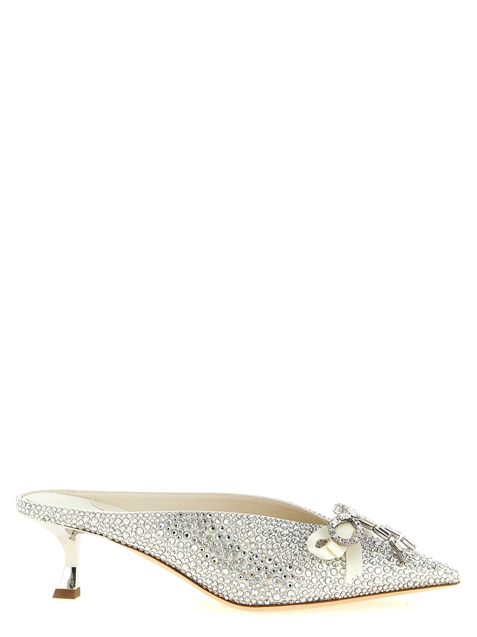 Jimmy Choo Silver Tencel Mid Heel Women's Pumps