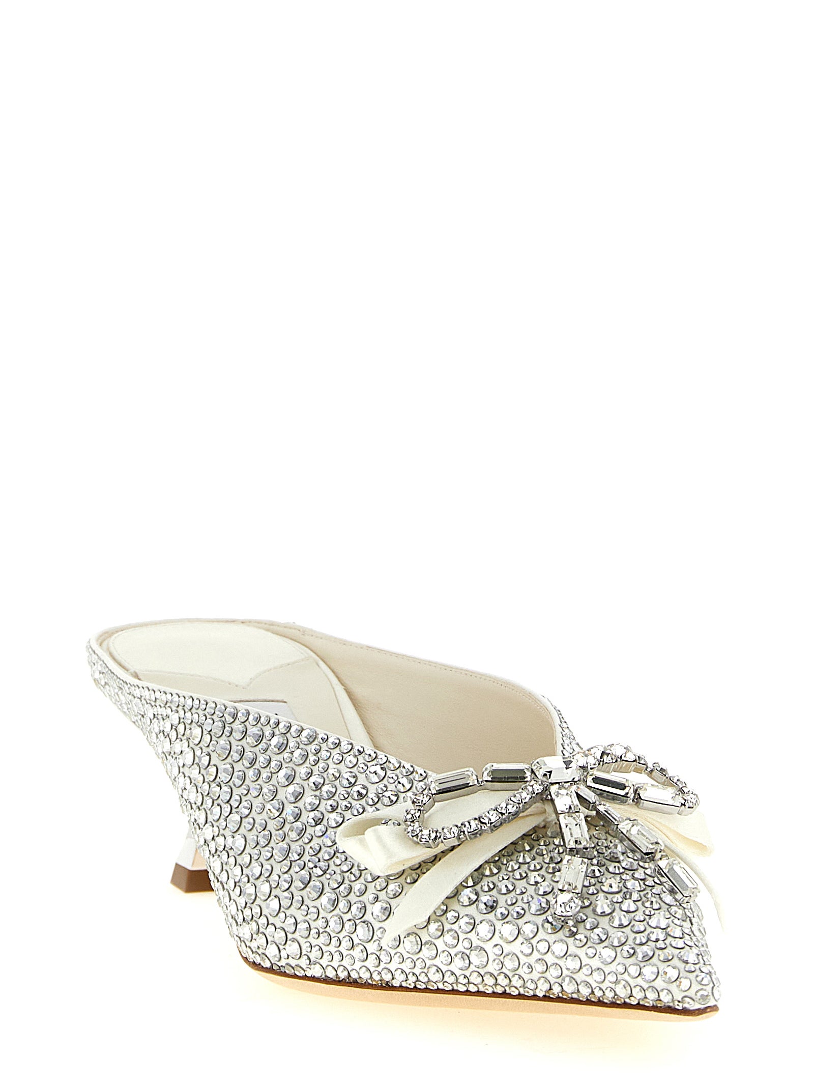 Jimmy Choo Silver Tencel Mid Heel Women's Pumps