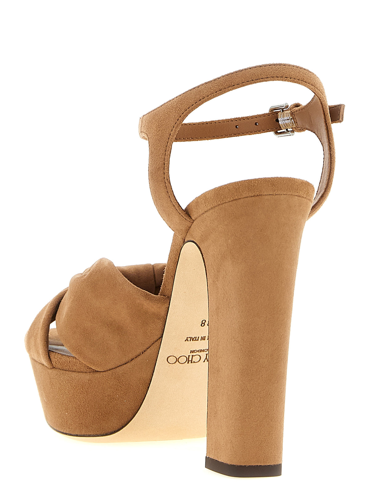 Jimmy Choo Brown Leather Stiletto Heel Women's Sandals