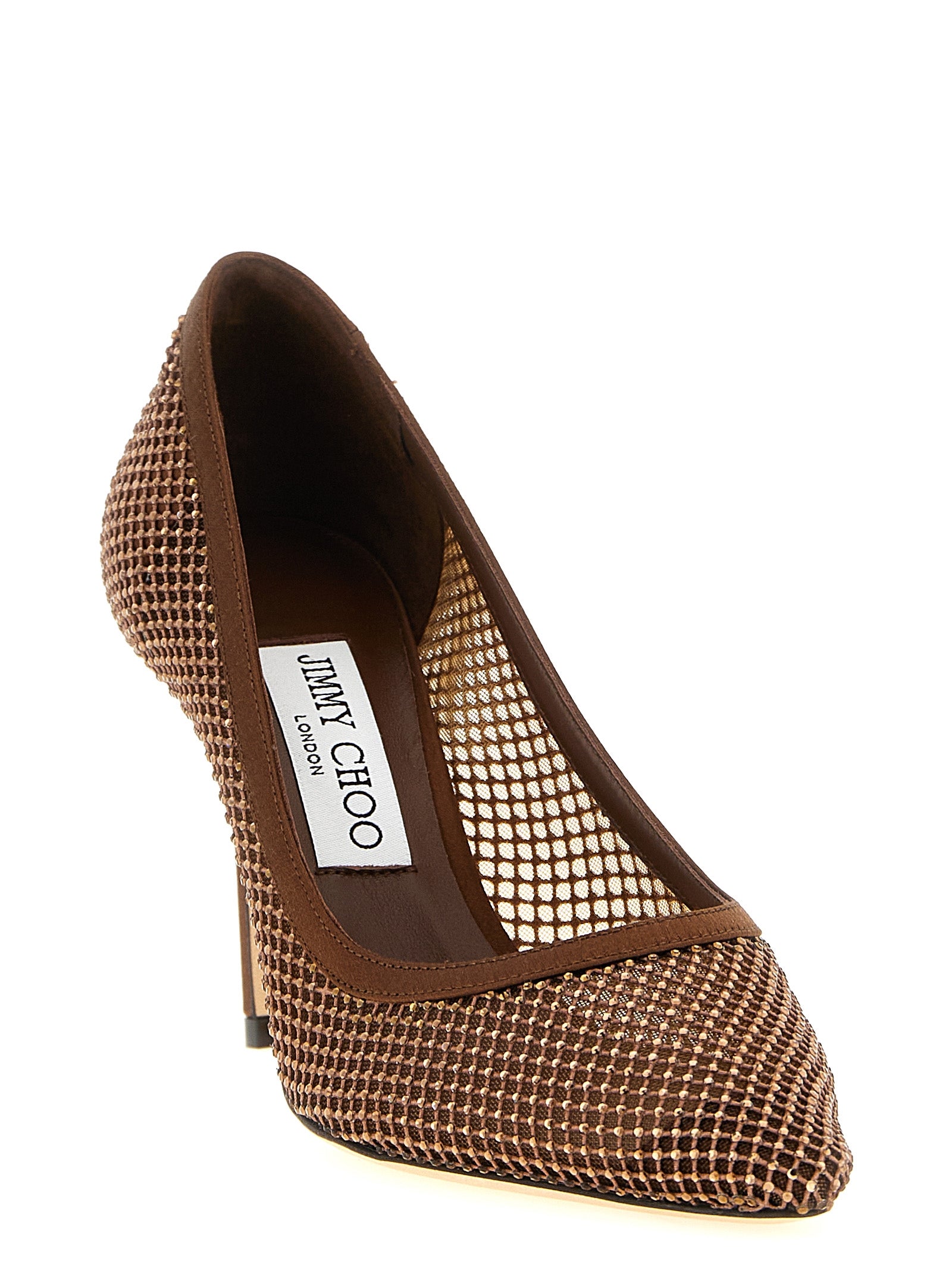 Jimmy Choo Brown Tencel High Heel Women's Pumps
