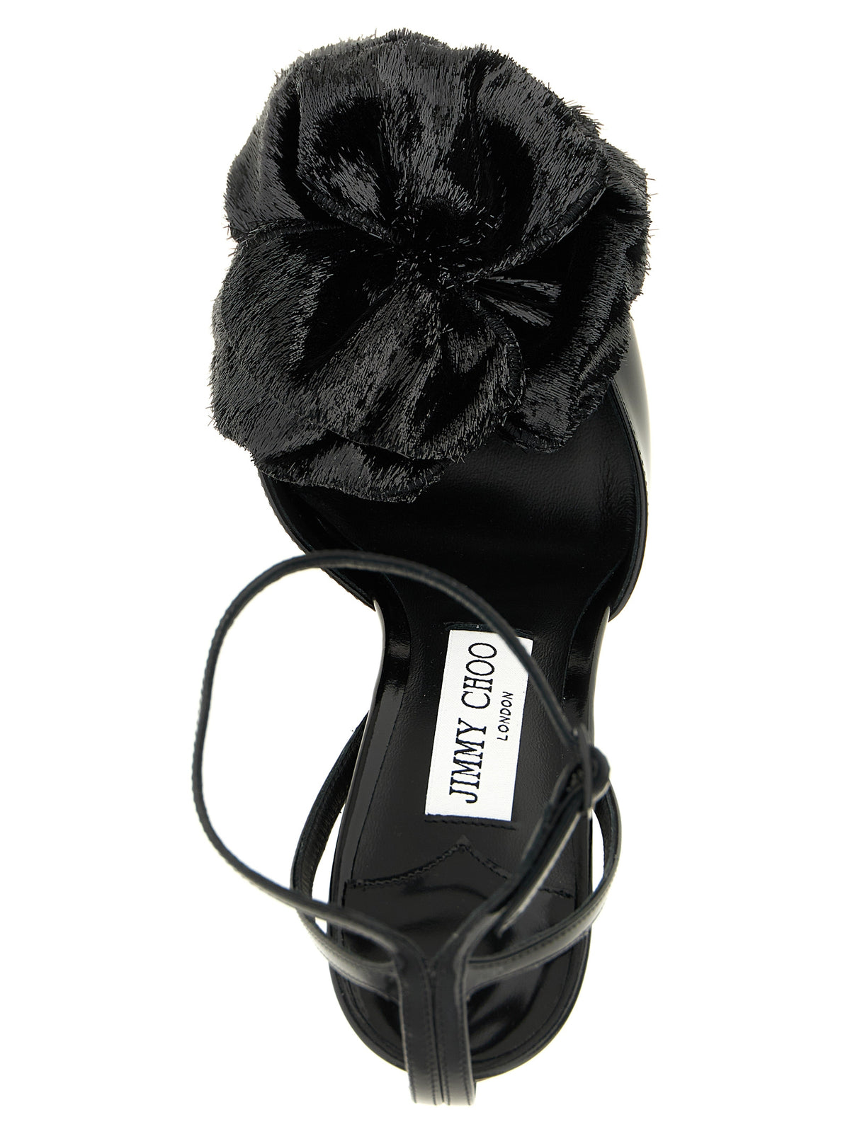 Jimmy Choo Black Leather Stiletto Heel Women's Sandals