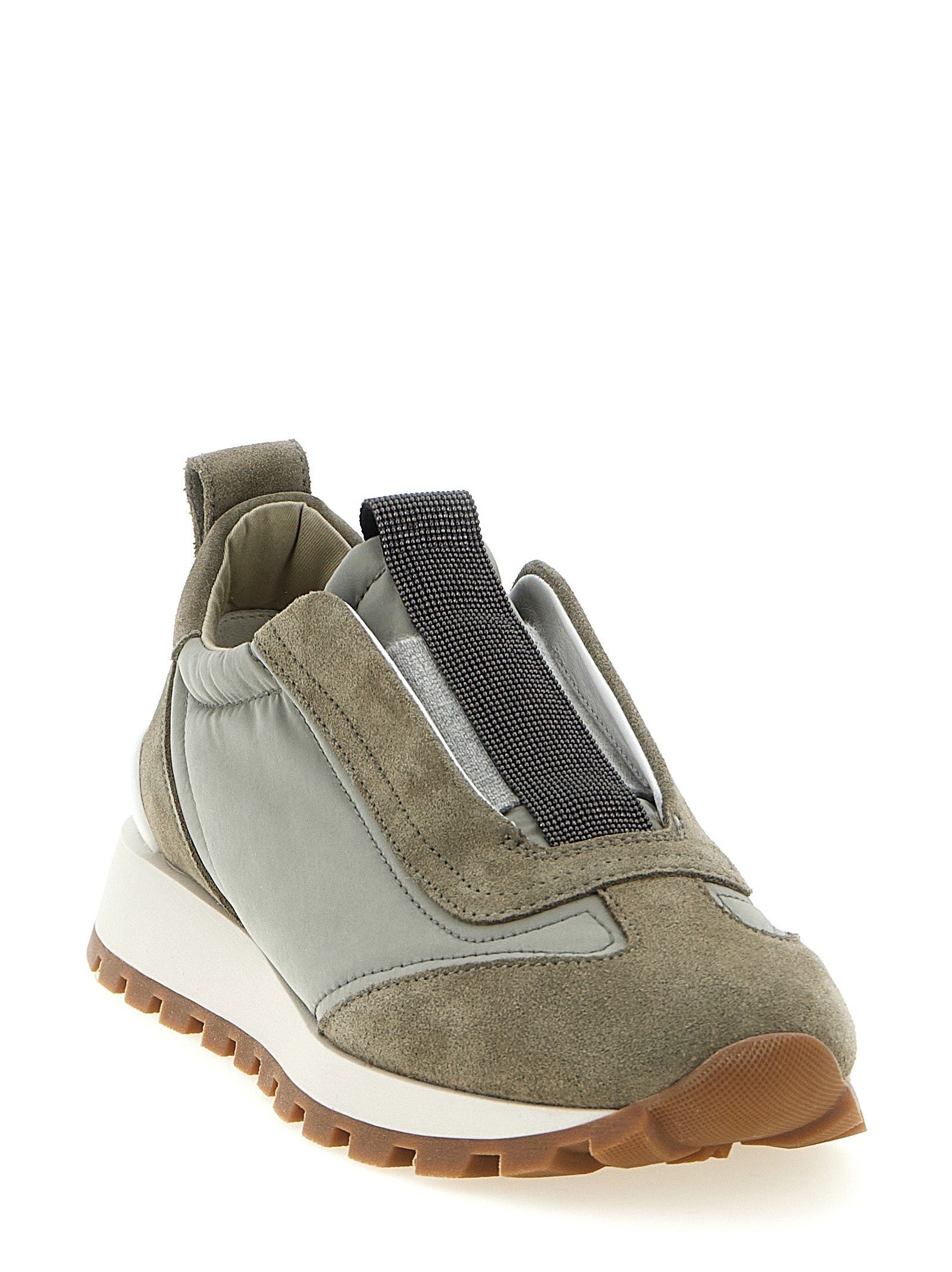 Brunello Cucinelli Bicolor Polyester Athletic Women's Sneakers