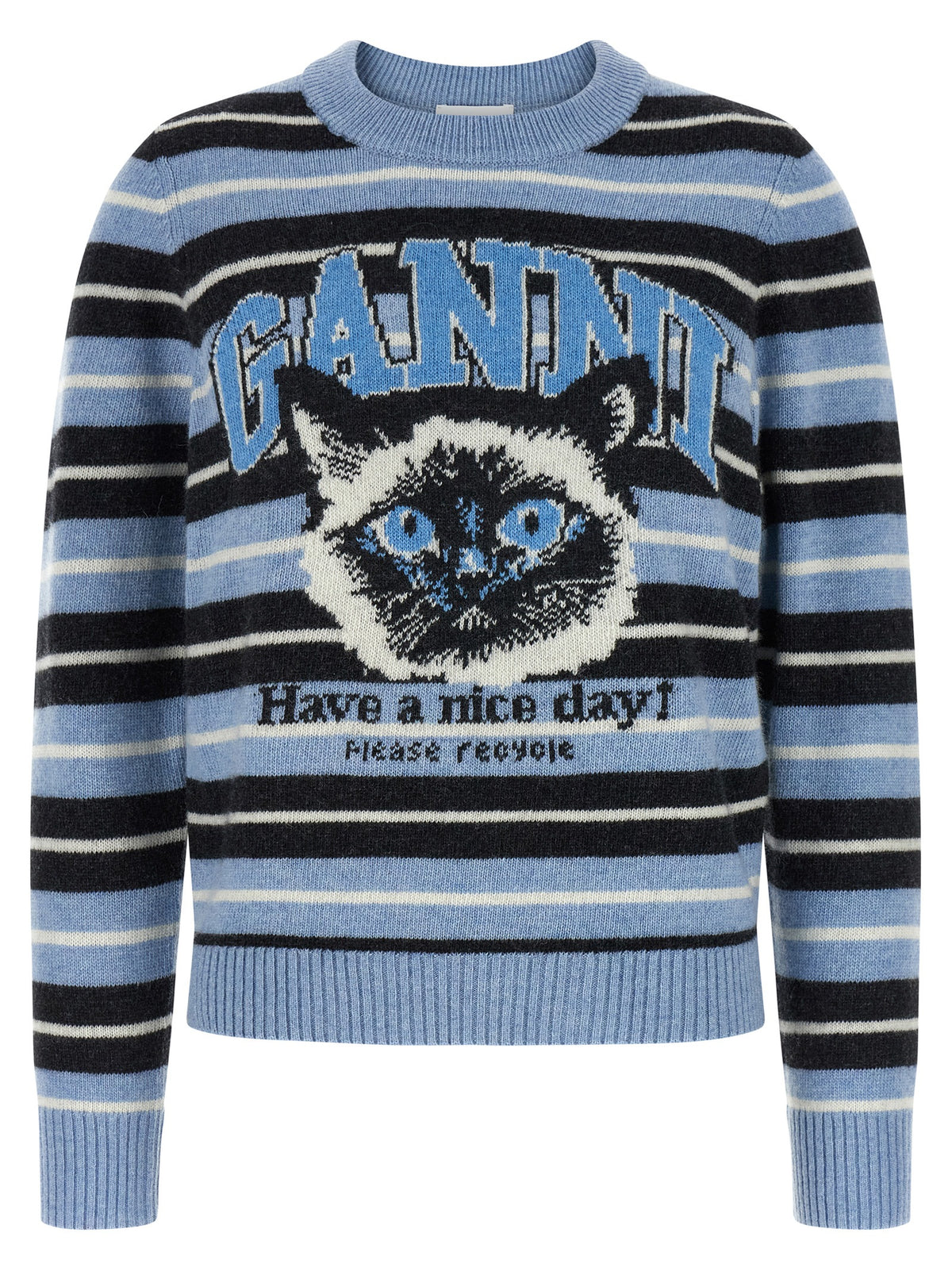 Ganni Blue Wool Women's Cardigan