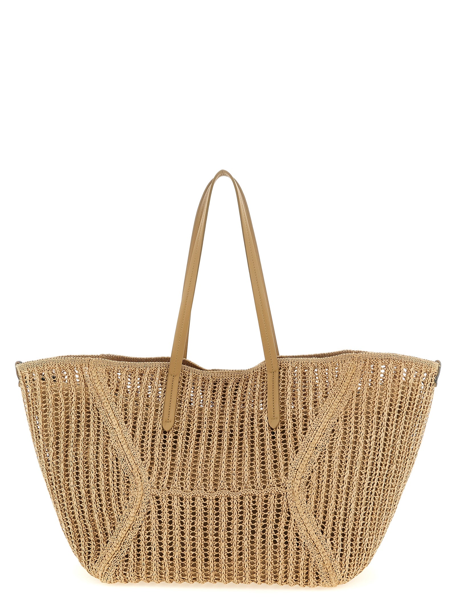 Brunello Cucinelli Beige Polyamide Shoulder Women's Bag