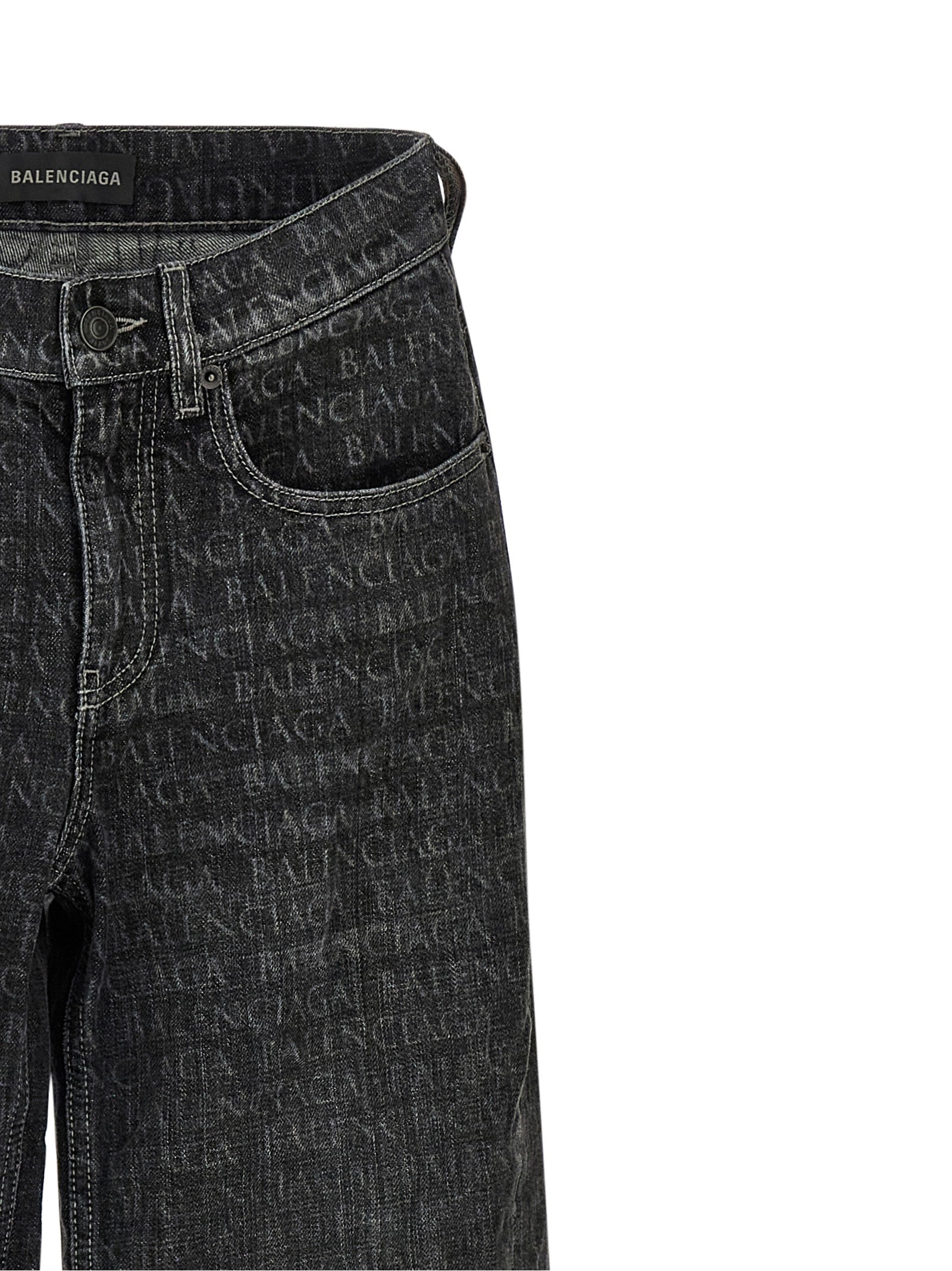 Balenciaga Black Cotton Flared Women's Jeans