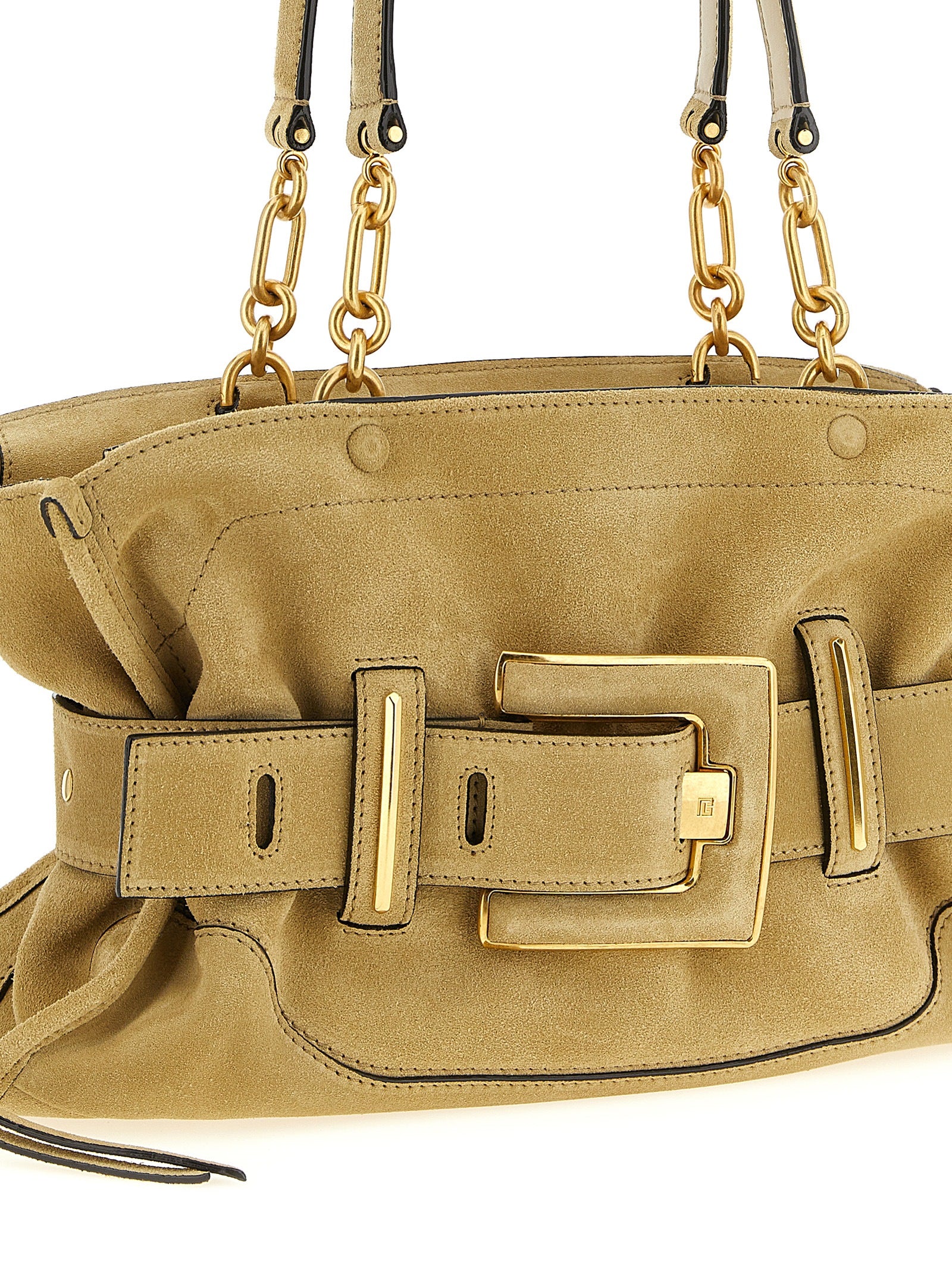 Balmain Beige Calfskin Shoulder Women's Bag